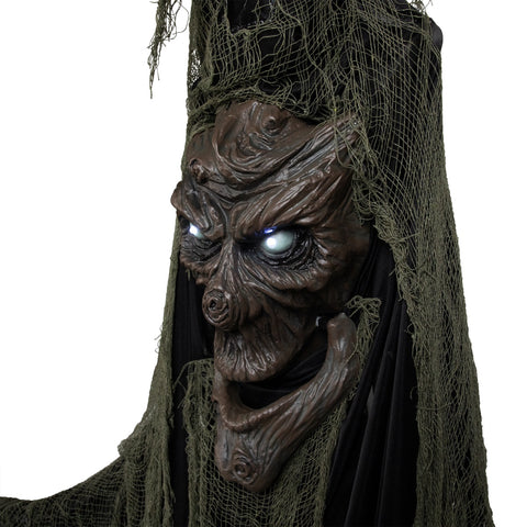 Animated Tree Man With Flashing Eyes Halloween Decoration - 7' - LED White Lights