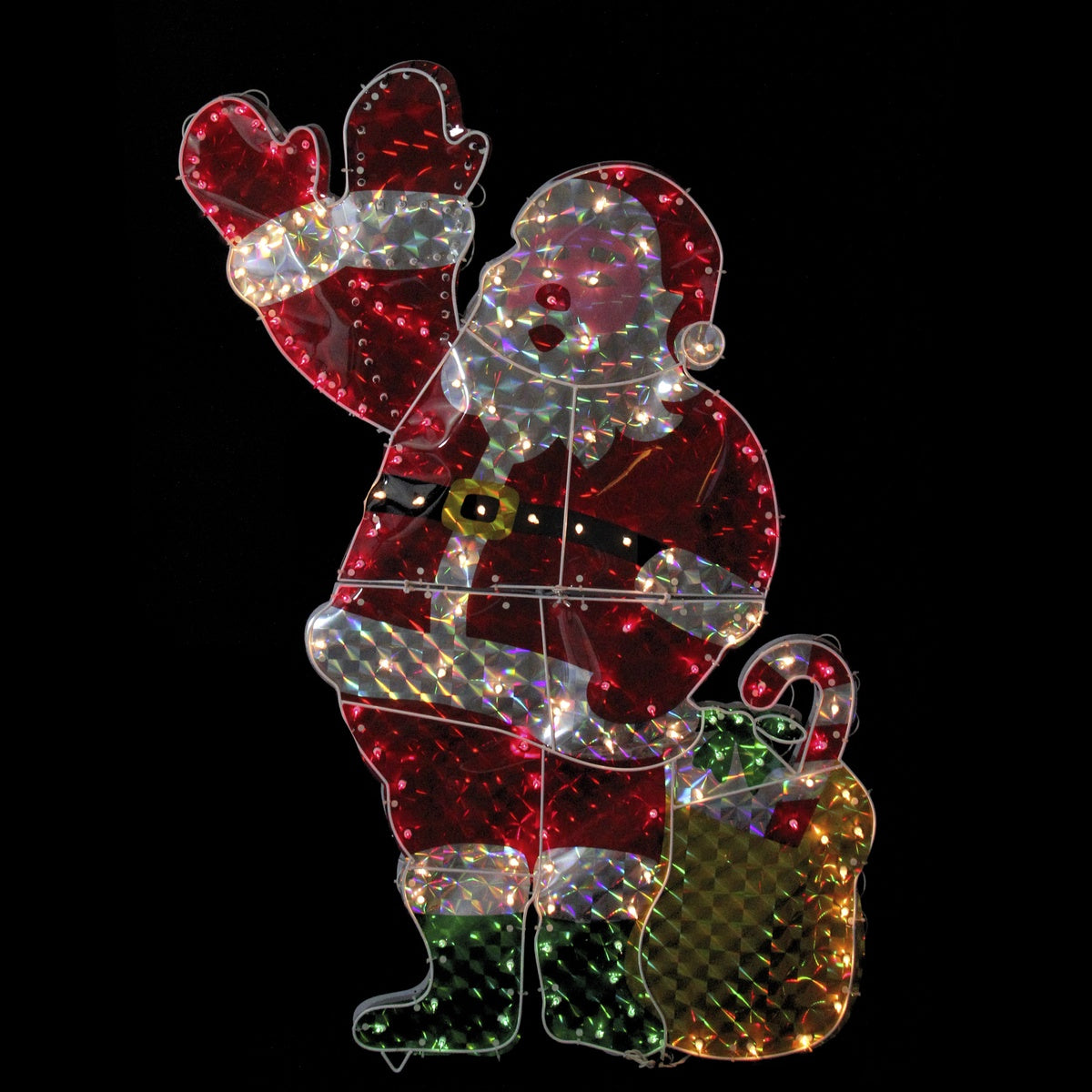  Northlight Lighted Holographic Waving Santa Claus Outdoor Christmas Decoration - 48