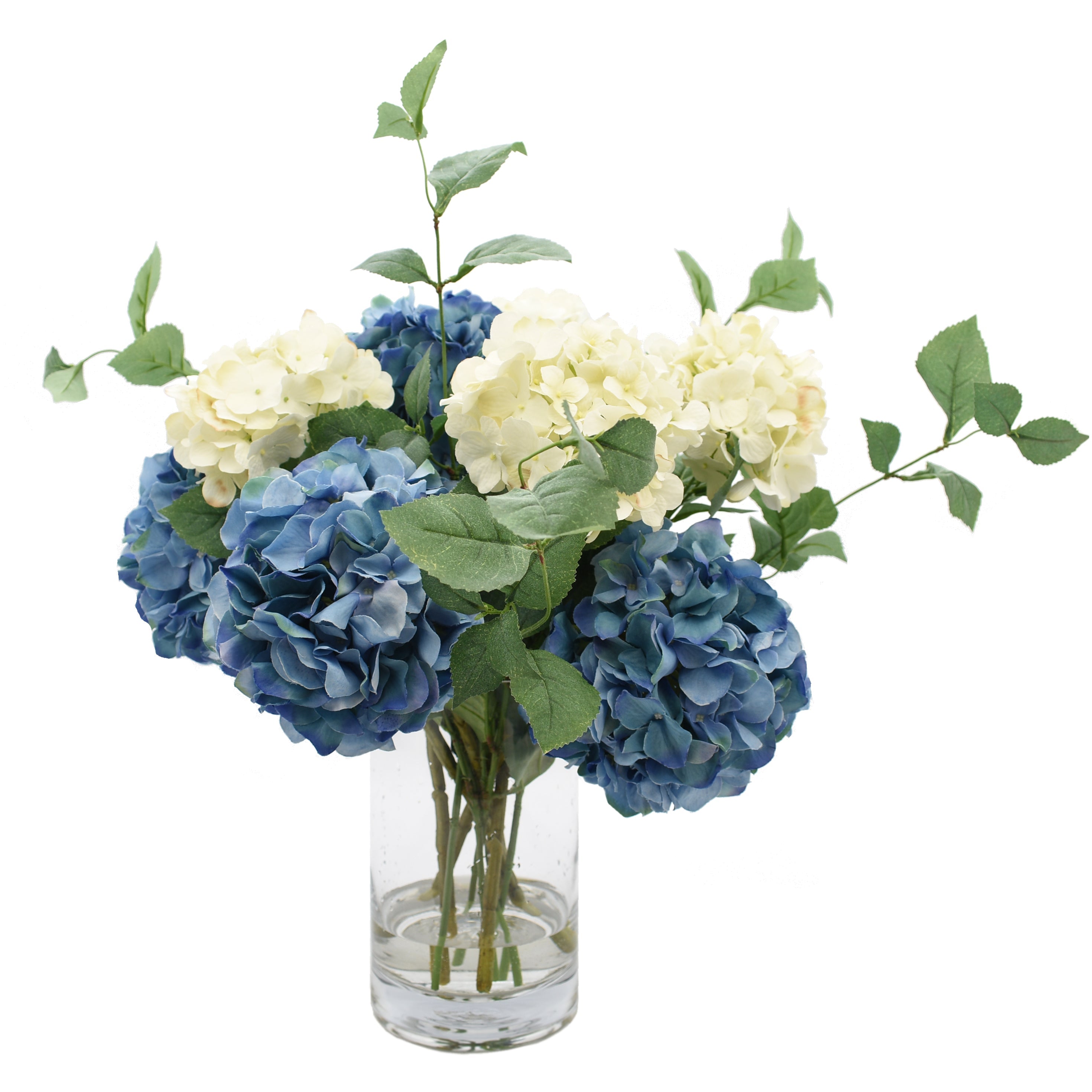  Creative Displays Assorted Hydrangea Arranged in a Glass Vase - Multi - Bonton