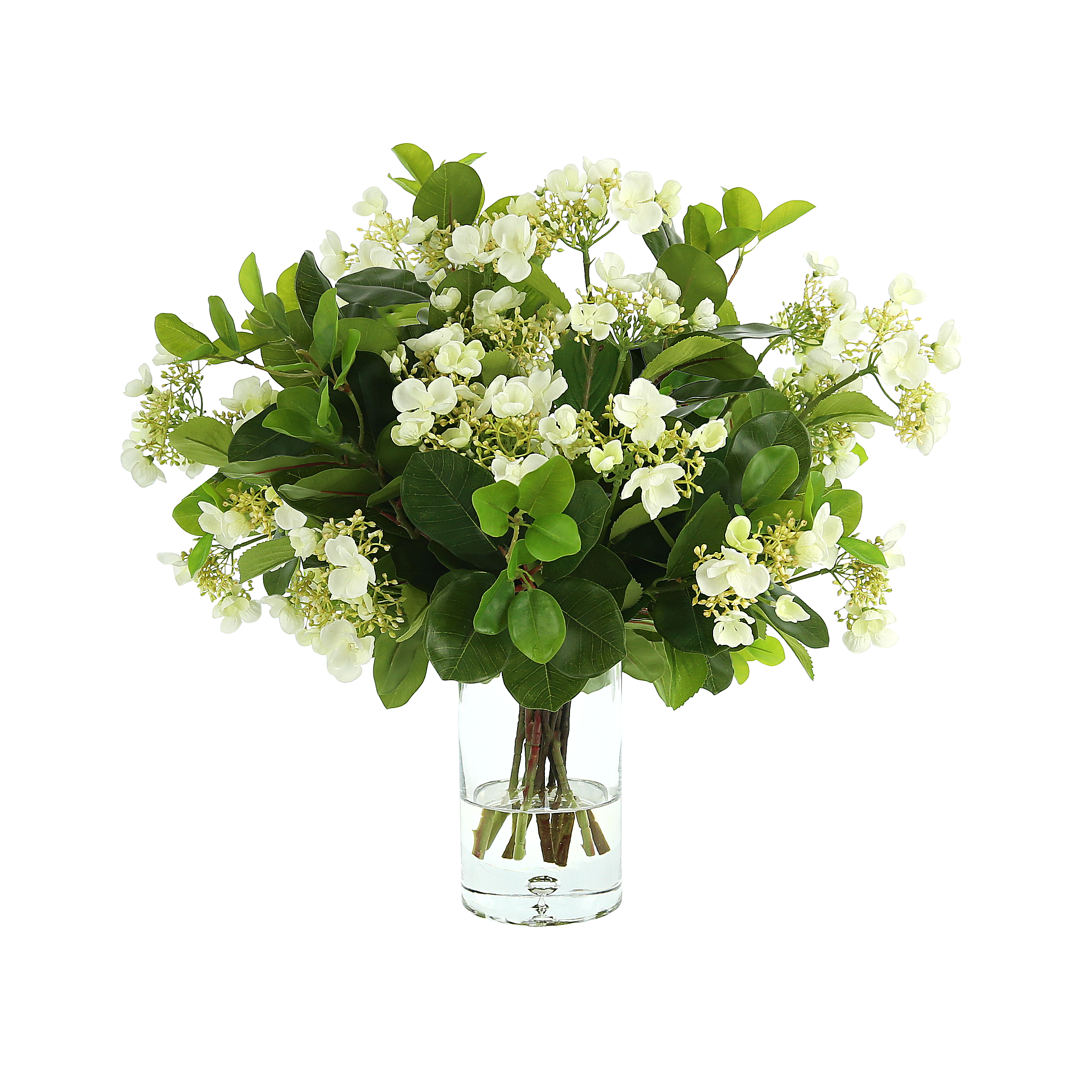  Creative Displays Budding Hydrangea Floral Arrangement In Glass Vase with Bubble - Green - Bonton