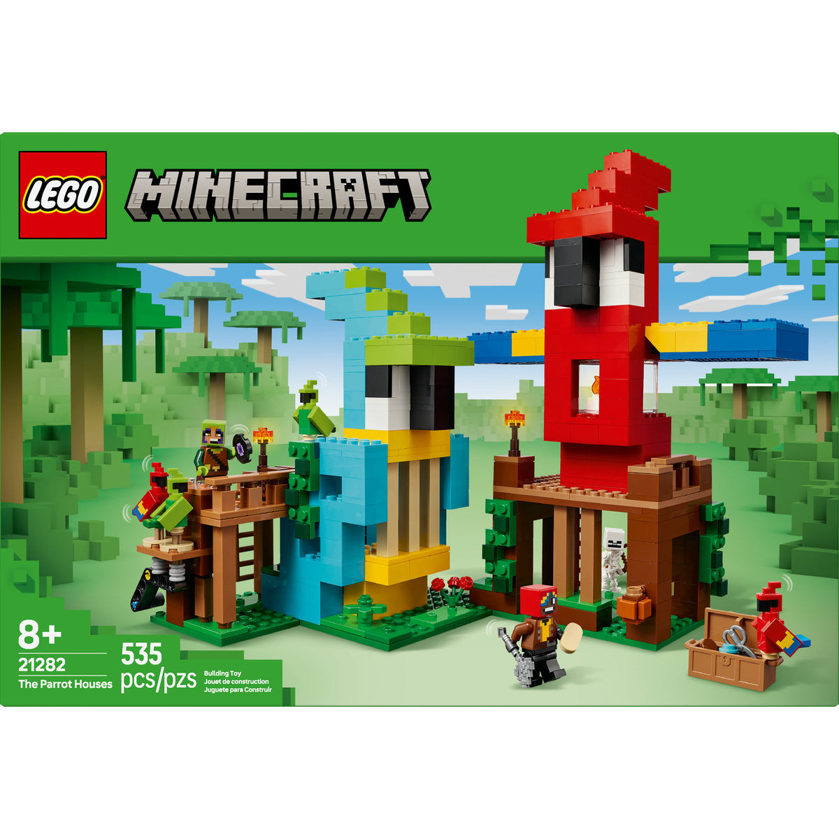  LEGO LEGO® Minecraft® the Parrot Houses, Buildable Video-Game Set 21282 - Minecraft - Bonton