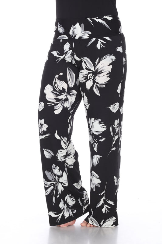 Flower Print Plus Size Palazzo Pants