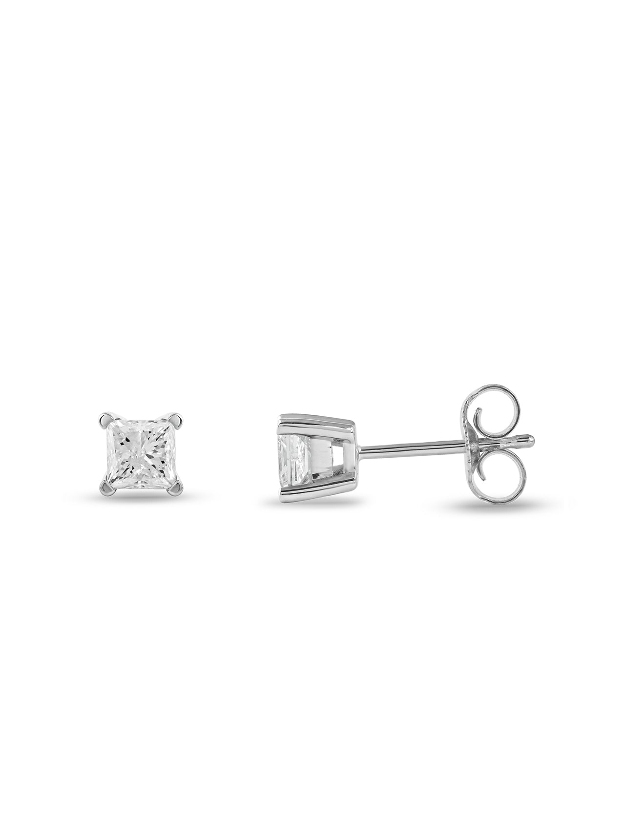  May & June 1/2ct TDW Diamond Solitaire Stud Earrings in 14k Gold - White - Bonton