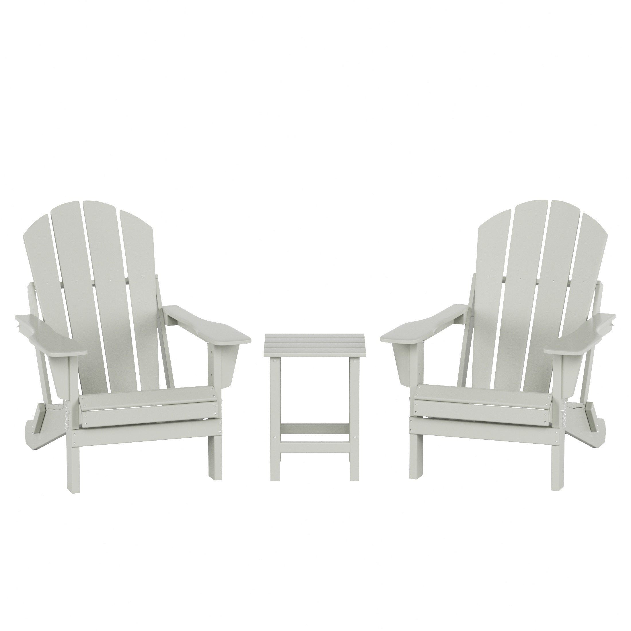  Westin Furniture 3-Piece Outdoor Patio Adirondack Conversation Seating Set - Sand - Bonton