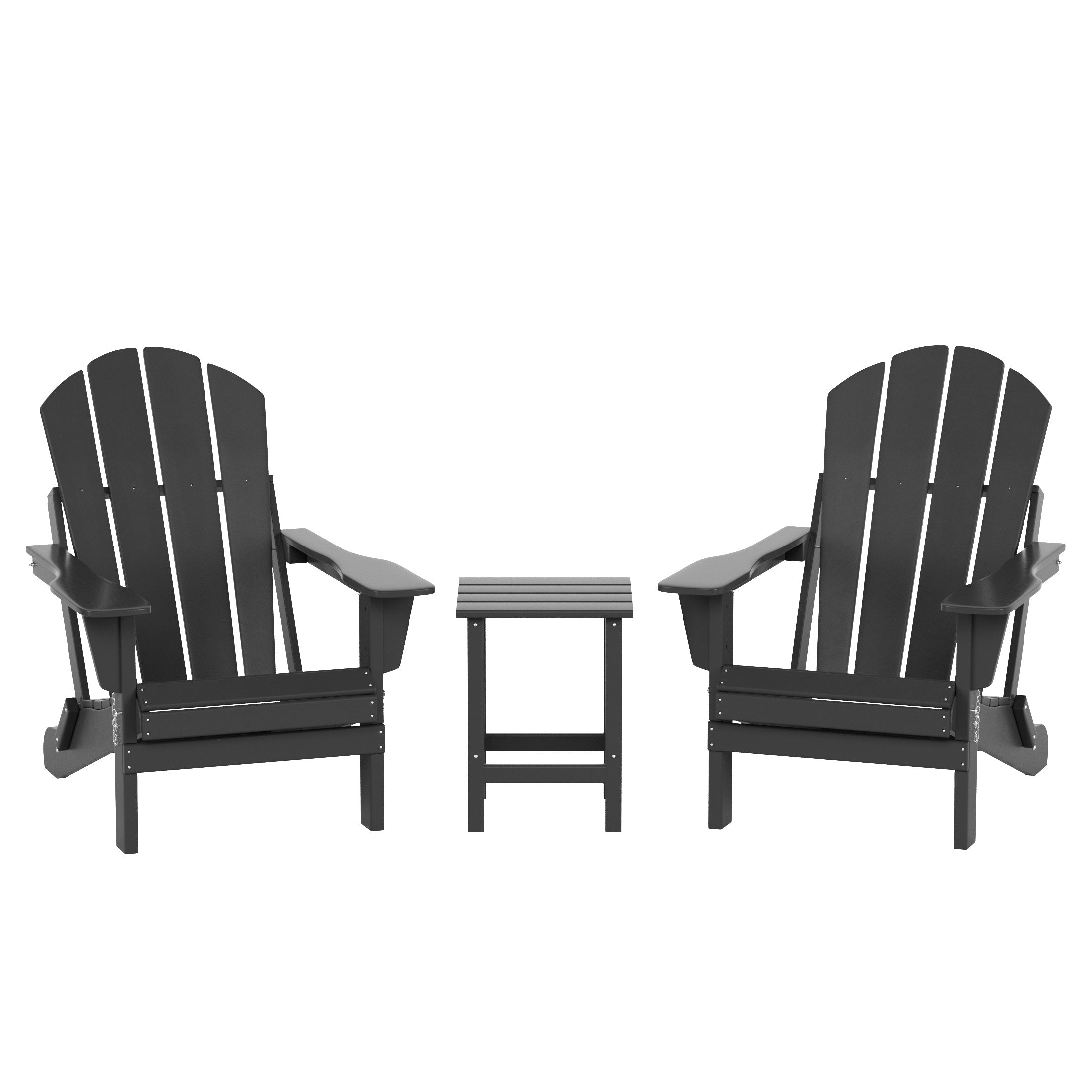  Westin Furniture 3-Piece Outdoor Patio Adirondack Conversation Seating Set - Gray - Bonton