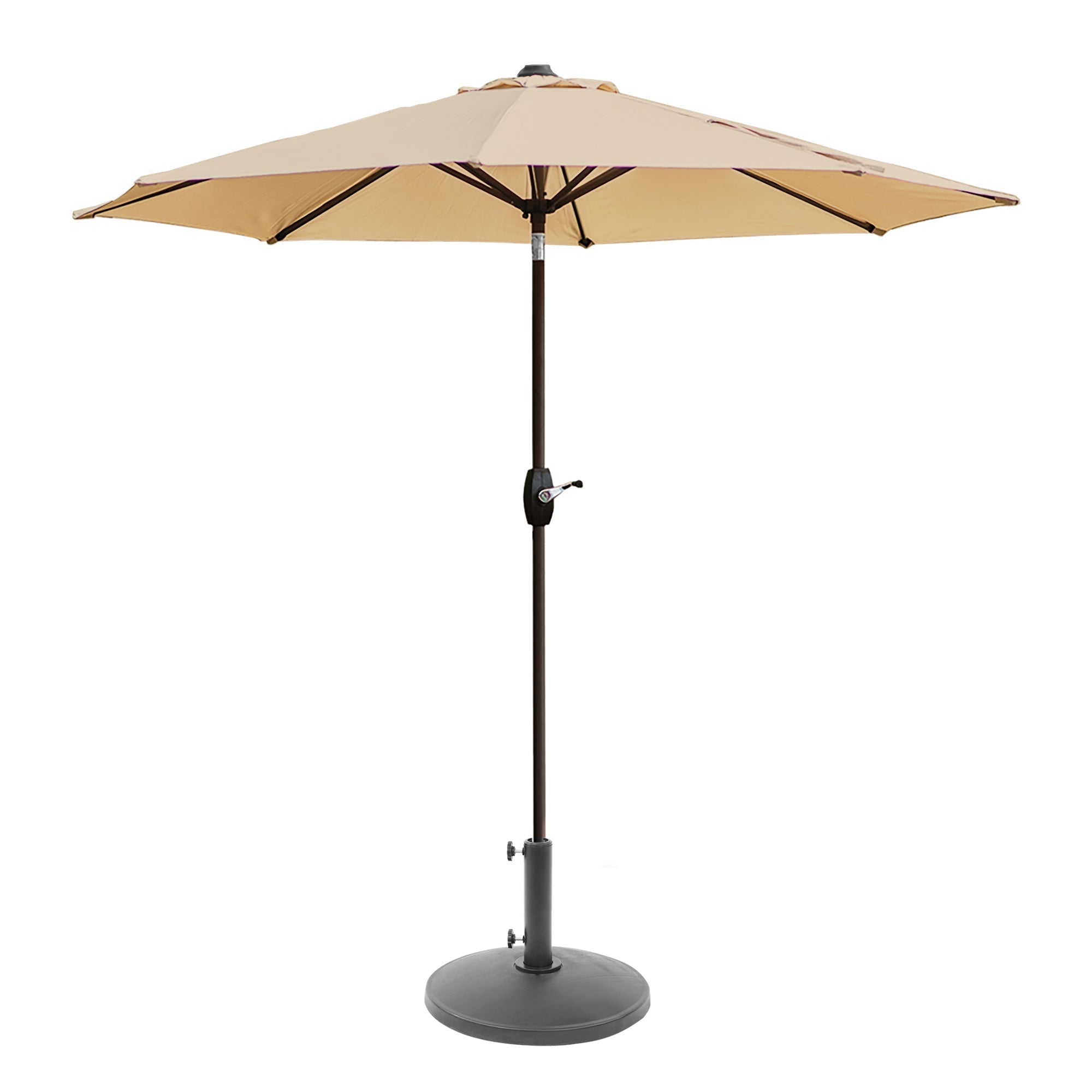  Westin Furniture 9 ft Outdoor Patio Market Table Umbrella with Round Resin Base - Beige - Bonton