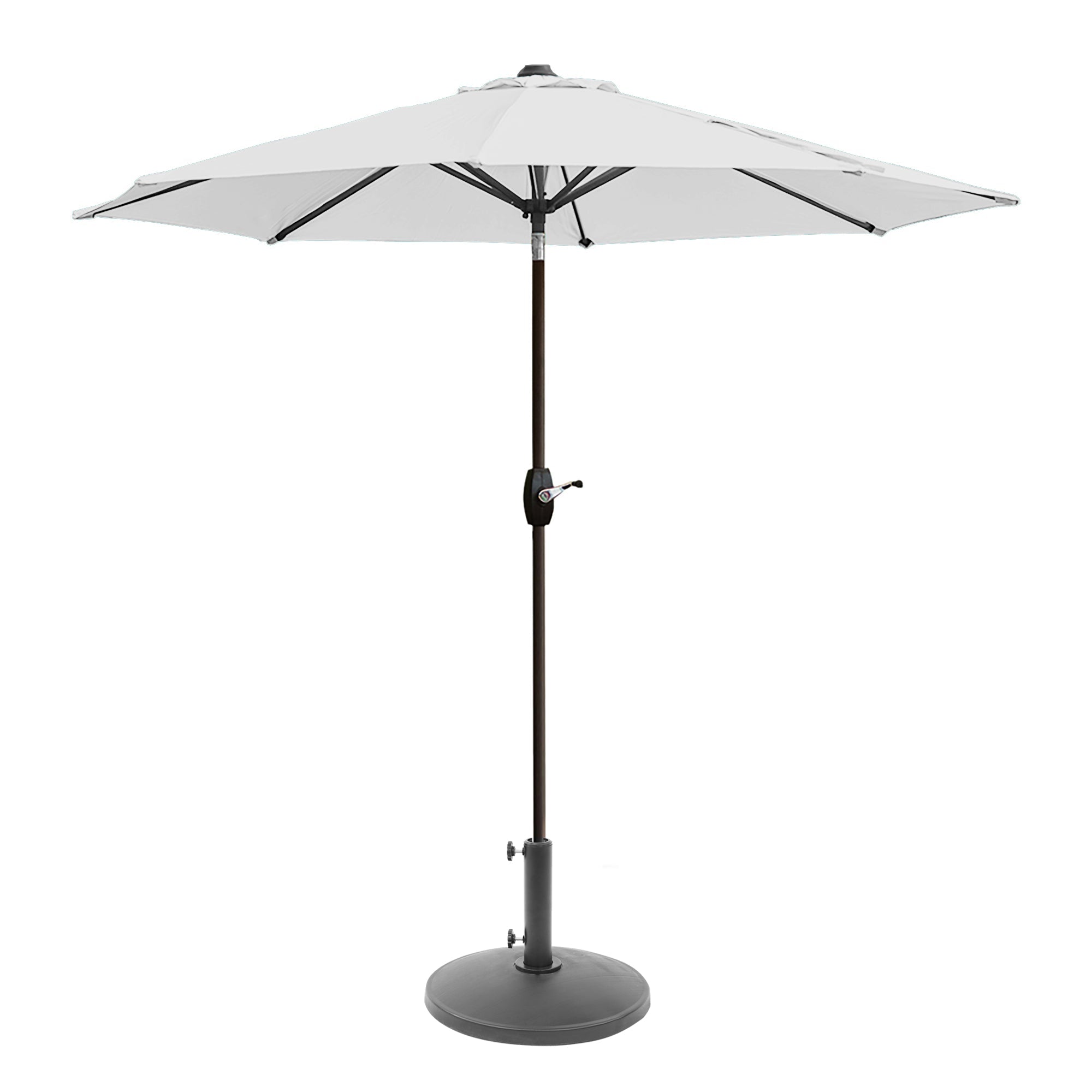  Westin Furniture 9 ft Outdoor Patio Market Table Umbrella with Round Resin Base - White - Bonton