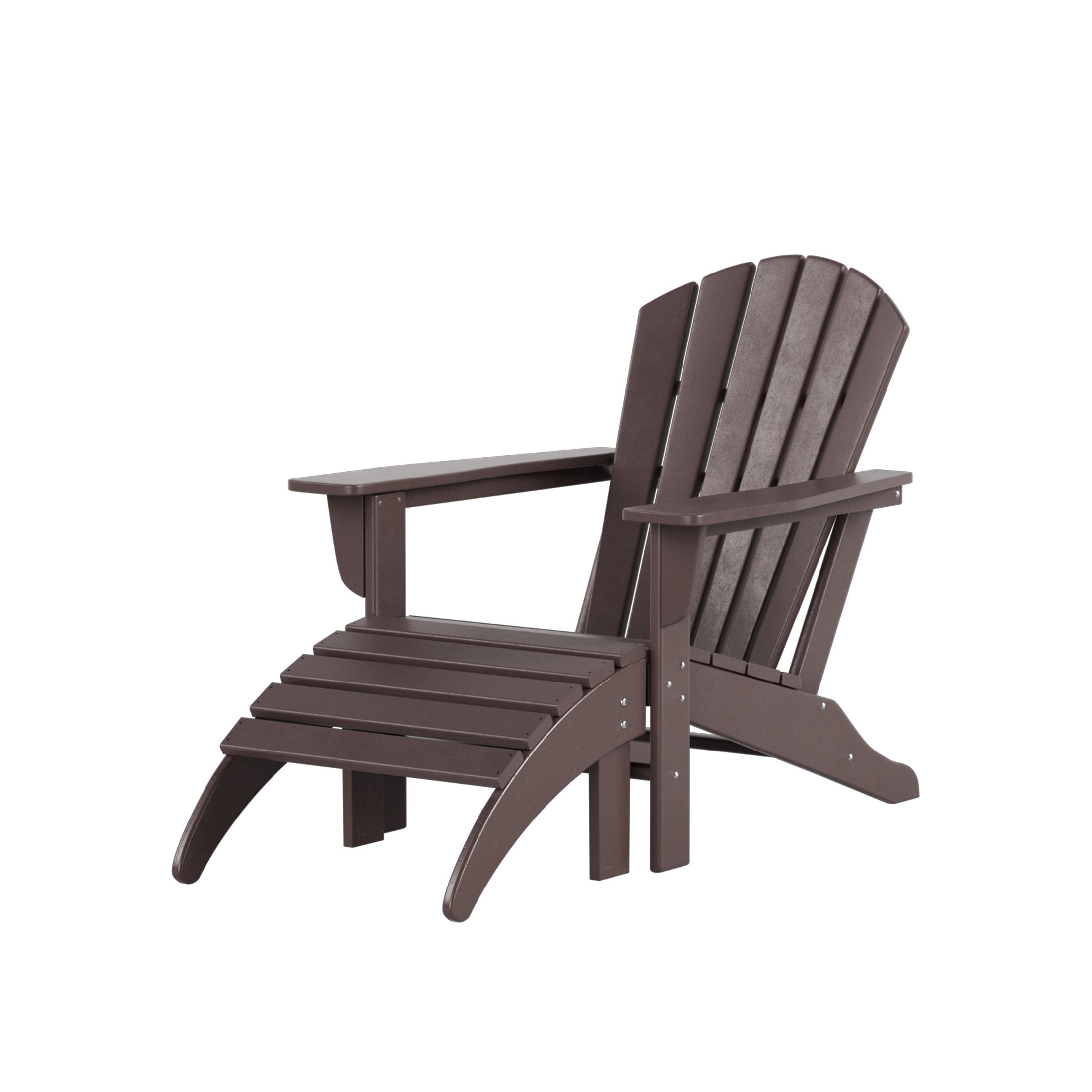  Westin Furniture Altura Outdoor Adirondack Chair with Ottoman 2-Piece Set - Dark Brown - Bonton