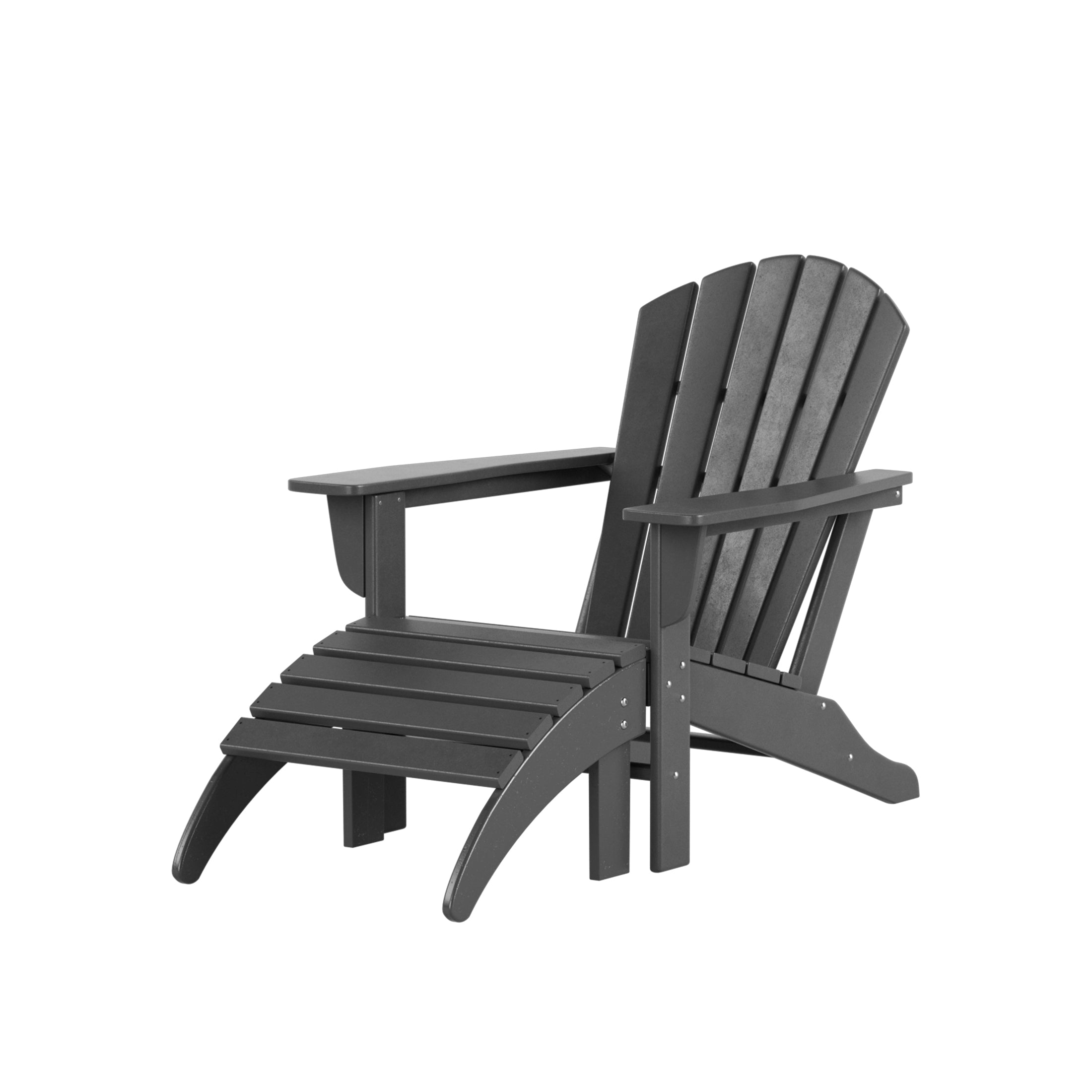  Westin Furniture Altura Outdoor Adirondack Chair with Ottoman 2-Piece Set - Gray - Bonton