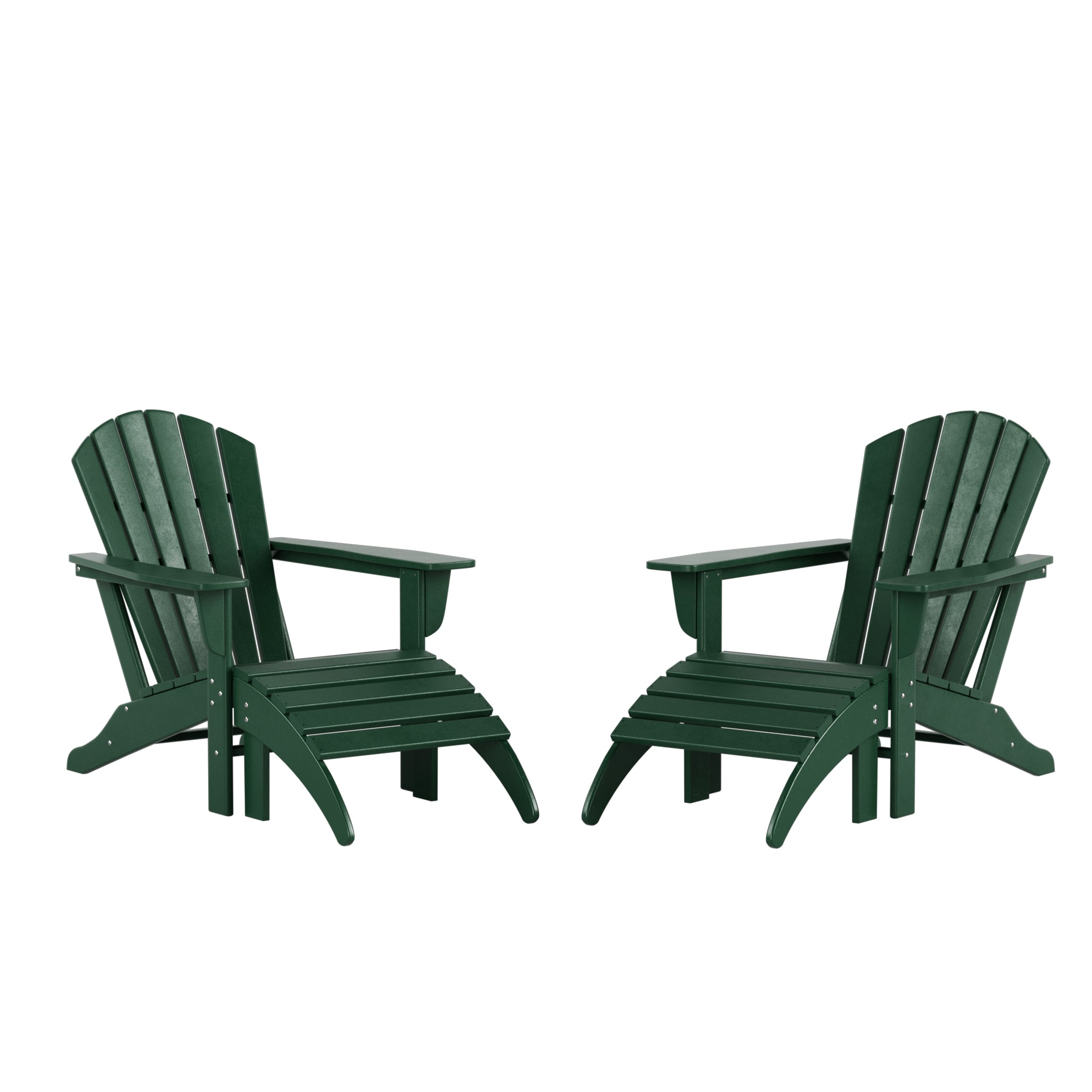  Westin Furniture Altura Outdoor Adirondack Chair With Ottoman 4-Piece Set - Dark Green - Bonton