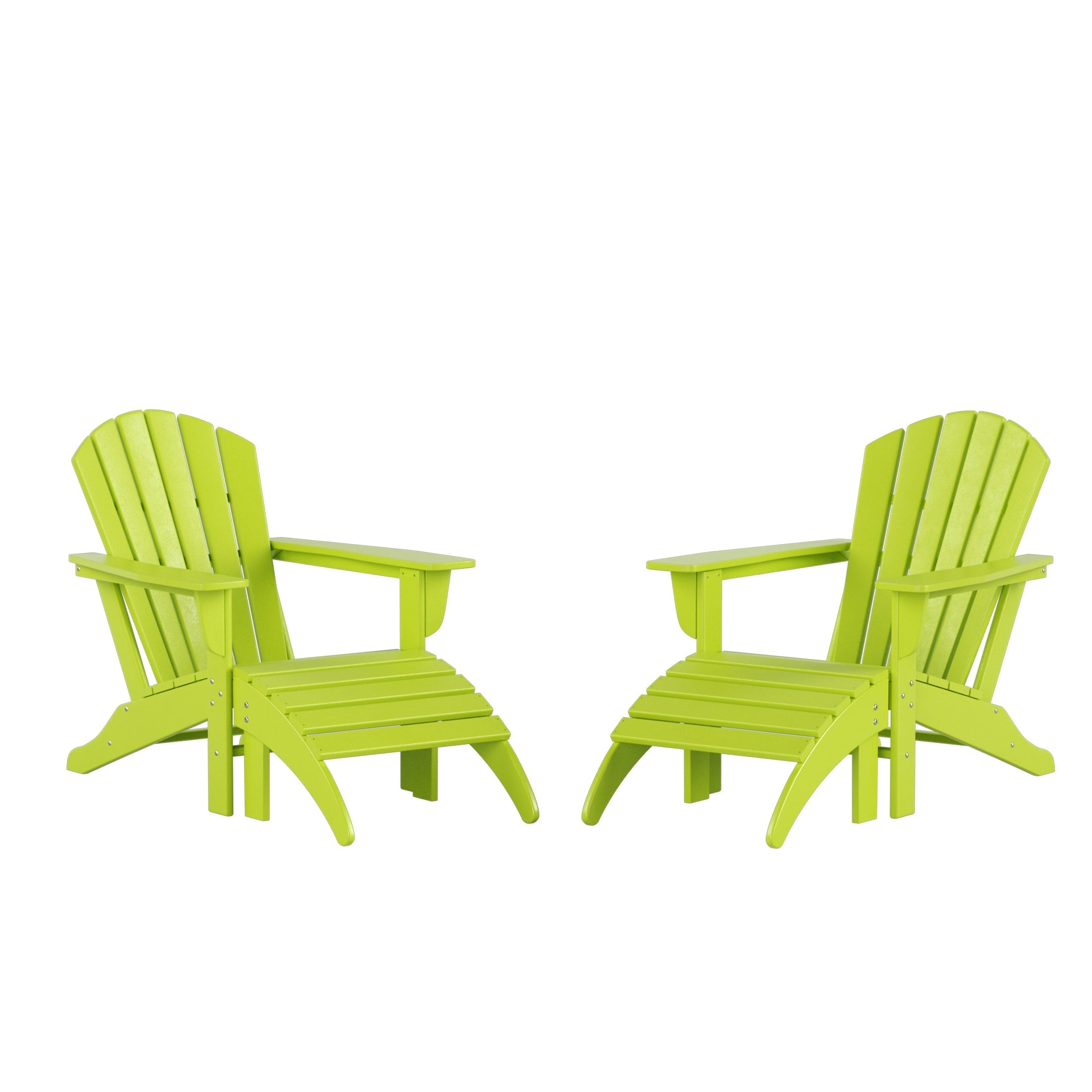  Westin Furniture Altura Outdoor Adirondack Chair With Ottoman 4-Piece Set - Lime - Bonton