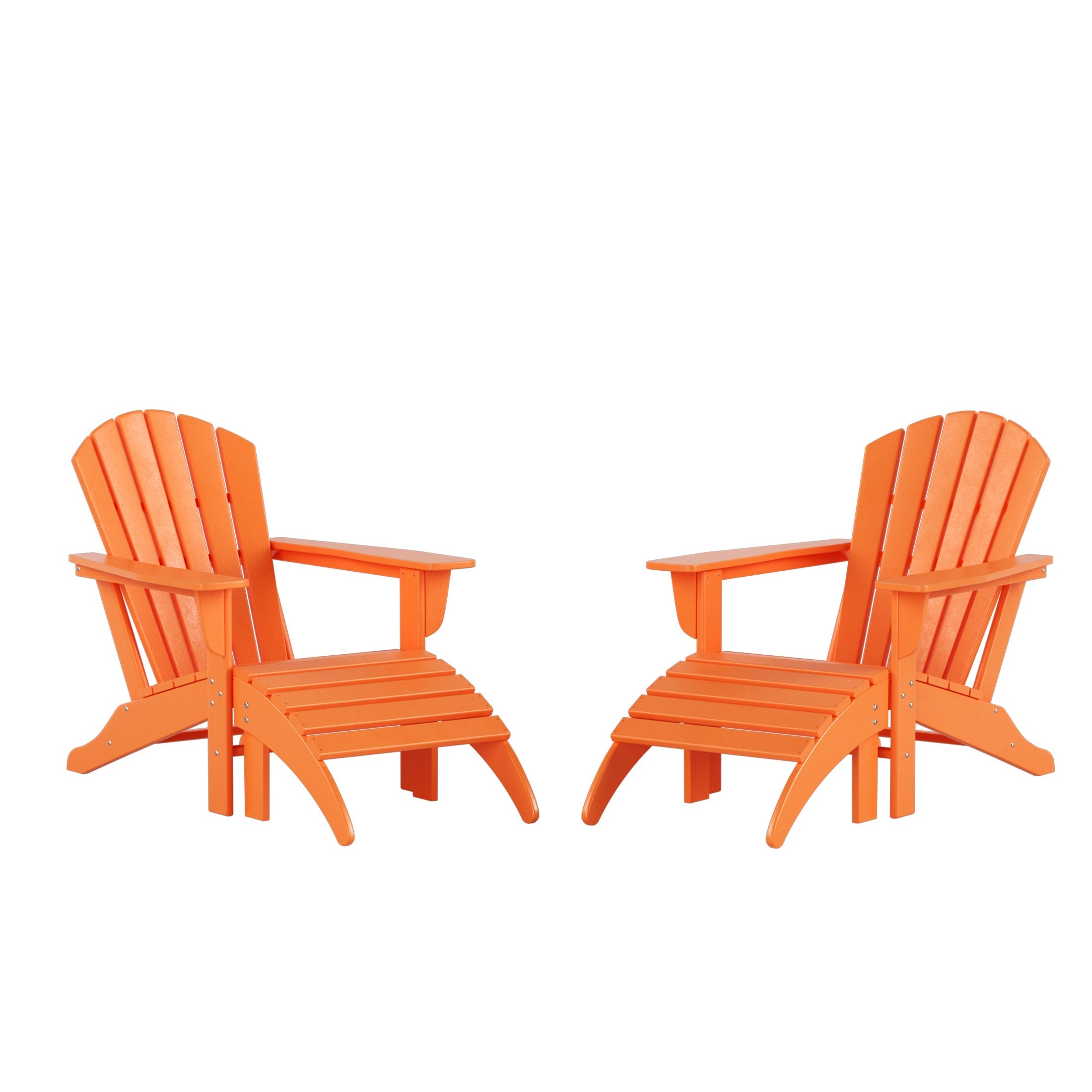  Westin Furniture Altura Outdoor Adirondack Chair With Ottoman 4-Piece Set - Orange - Bonton