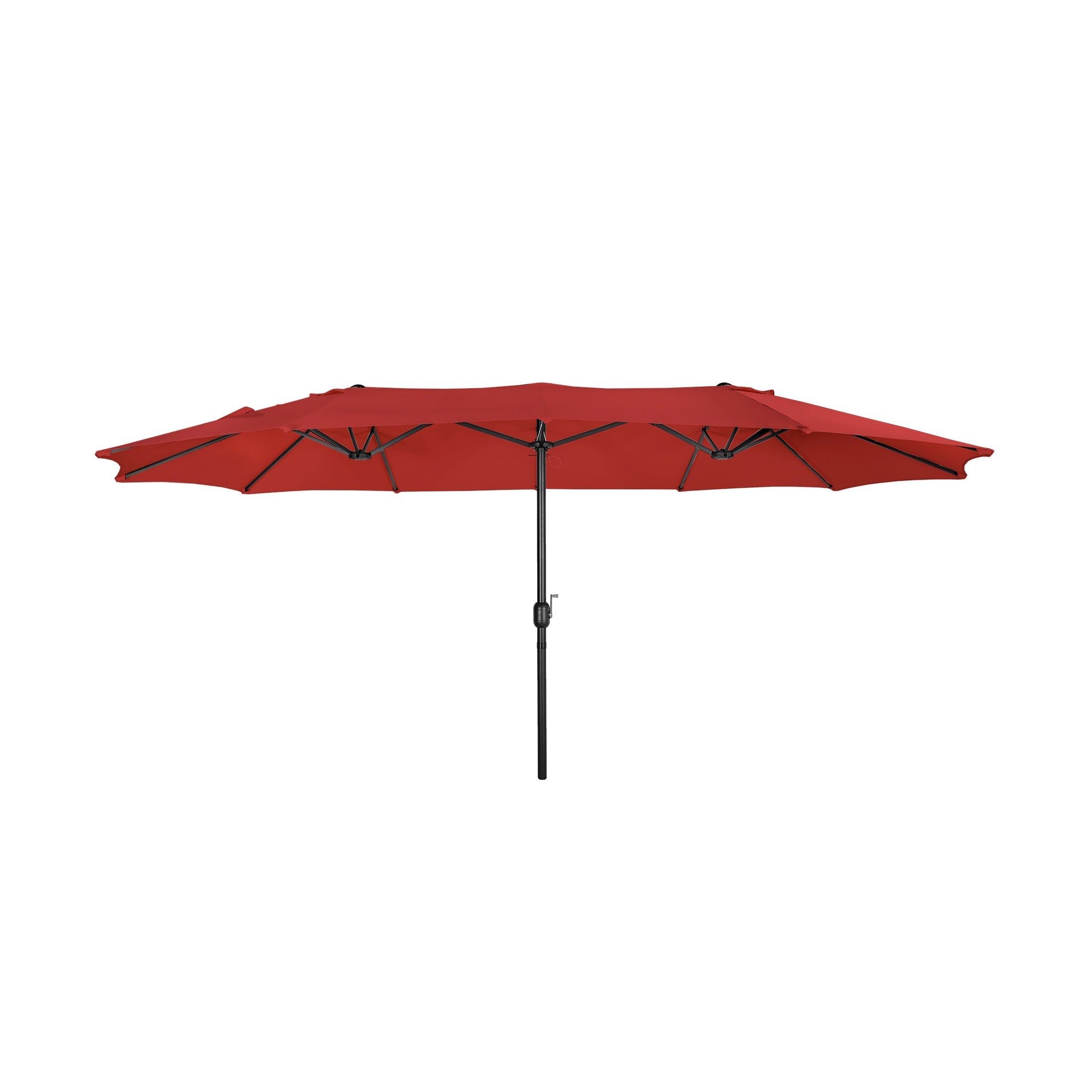  Westin Furniture Double Sided Outdoor Twin Patio Market Table Umbrella, 15 x 9 Ft - Red - Bonton