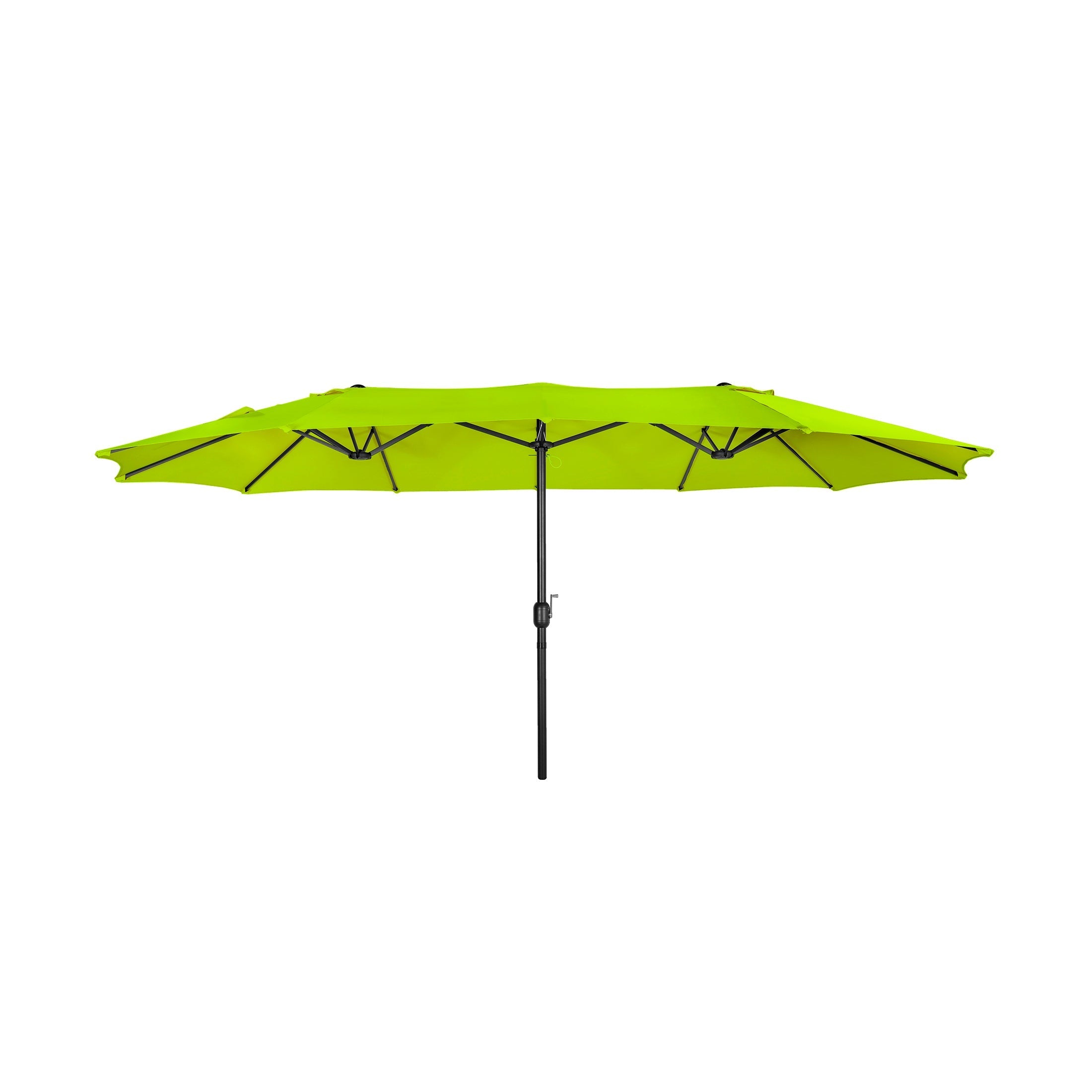  Westin Furniture Double Sided Outdoor Twin Patio Market Table Umbrella, 15 x 9 Ft - Lime Green - Bonton