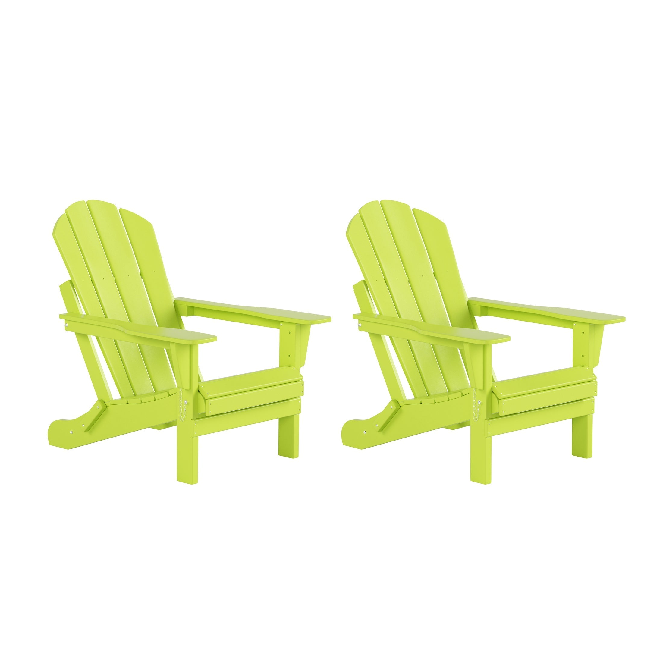  Westin Furniture Outdoor Folding Adirondack Chair, Set of 2 - Lime - Bonton