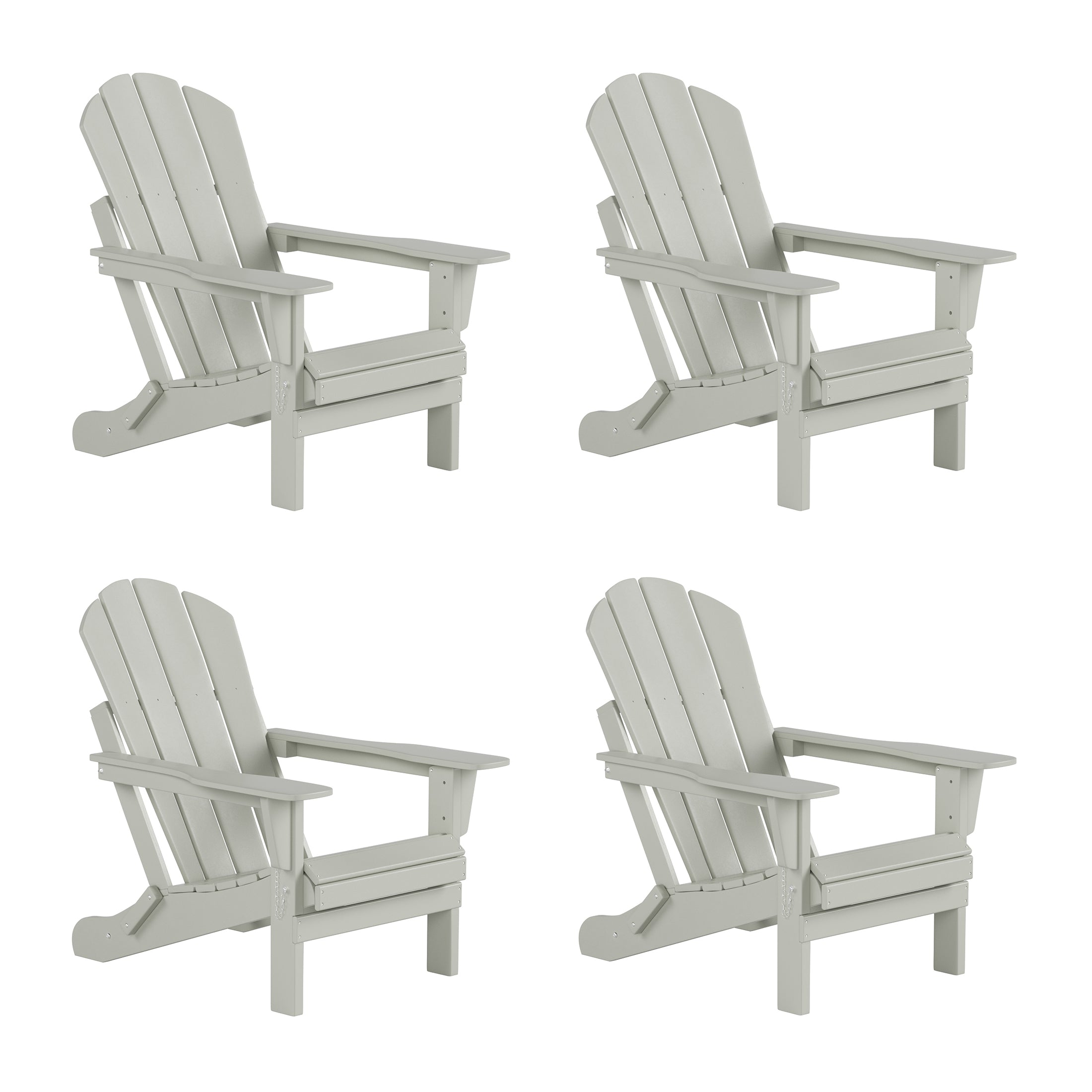  Westin Furniture Outdoor Patio Folding Adirondack Chair, Set of 4 - Sand - Bonton