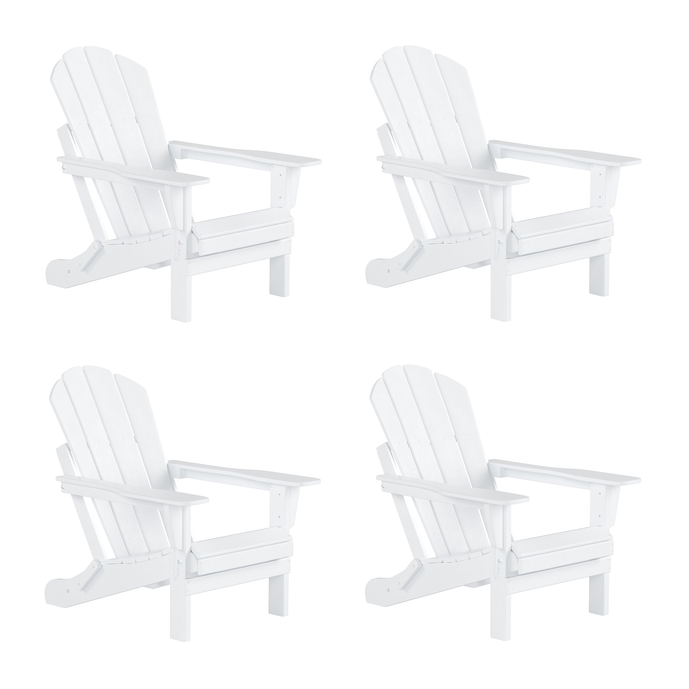  Westin Furniture Outdoor Patio Folding Adirondack Chair, Set of 4 - White - Bonton