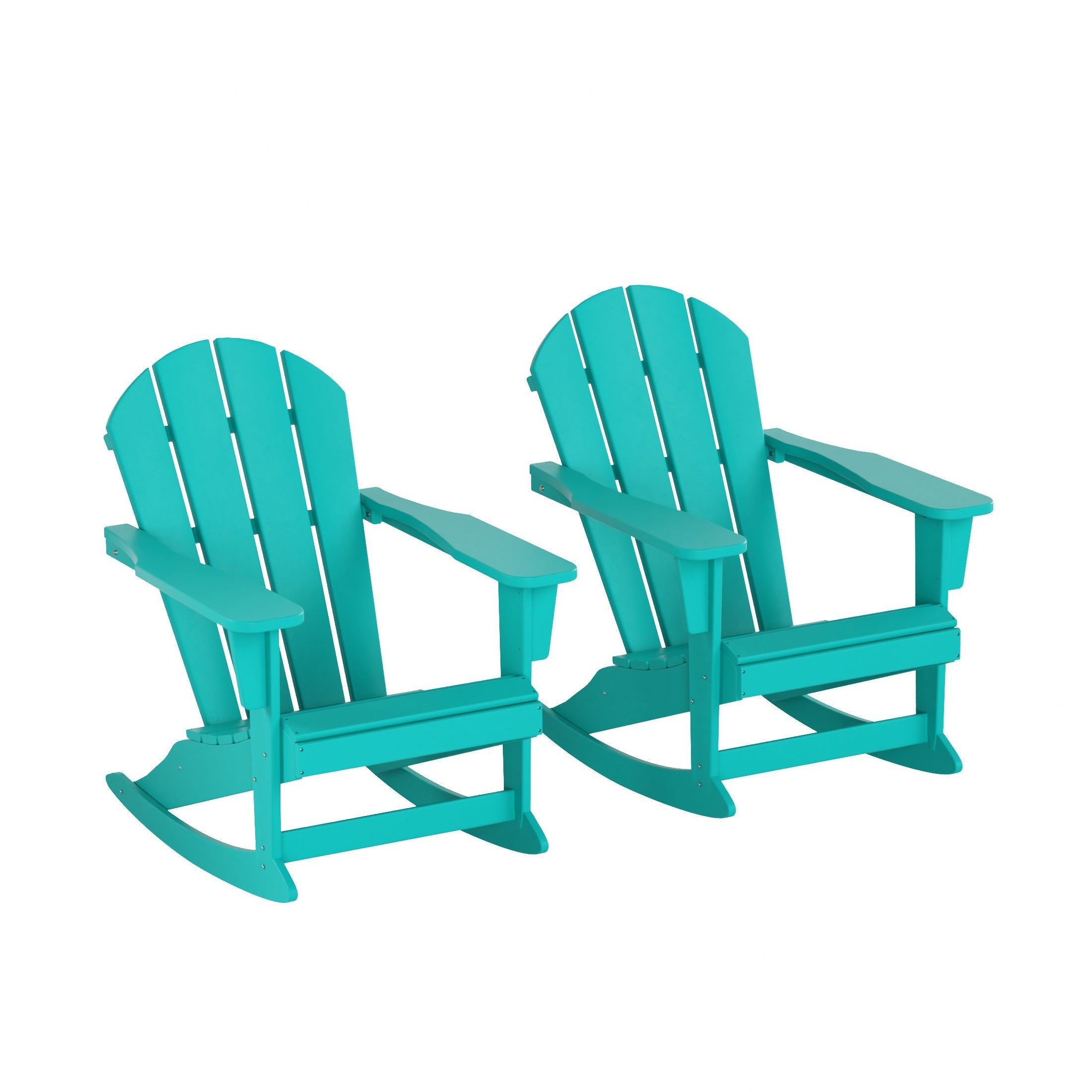  Westin Furniture Outdoor Patio Porch Rocking Adirondack Chair, Set of 2 - Turquoise - Bonton