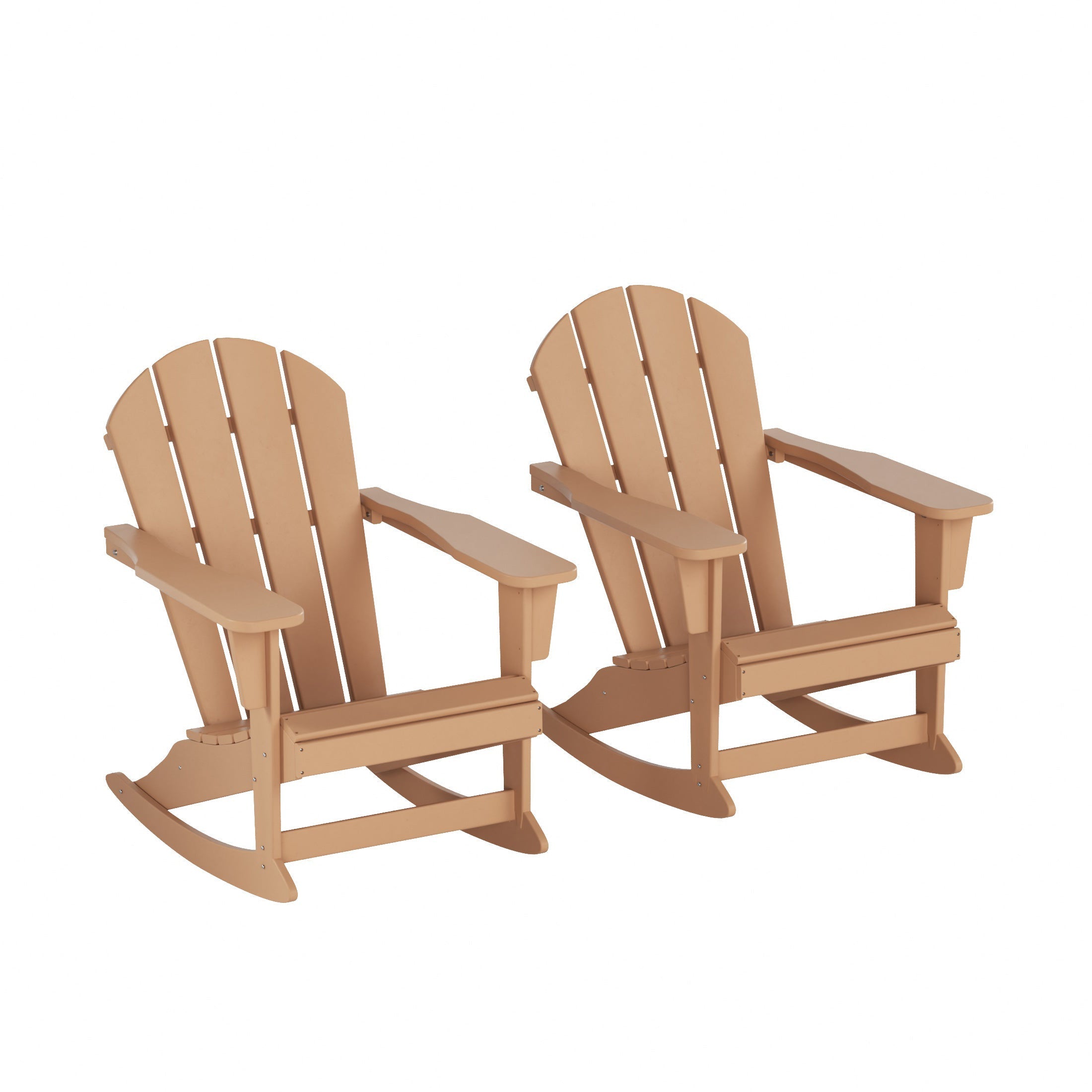  Westin Furniture Outdoor Patio Porch Rocking Adirondack Chair, Set of 2 - Teak - Bonton