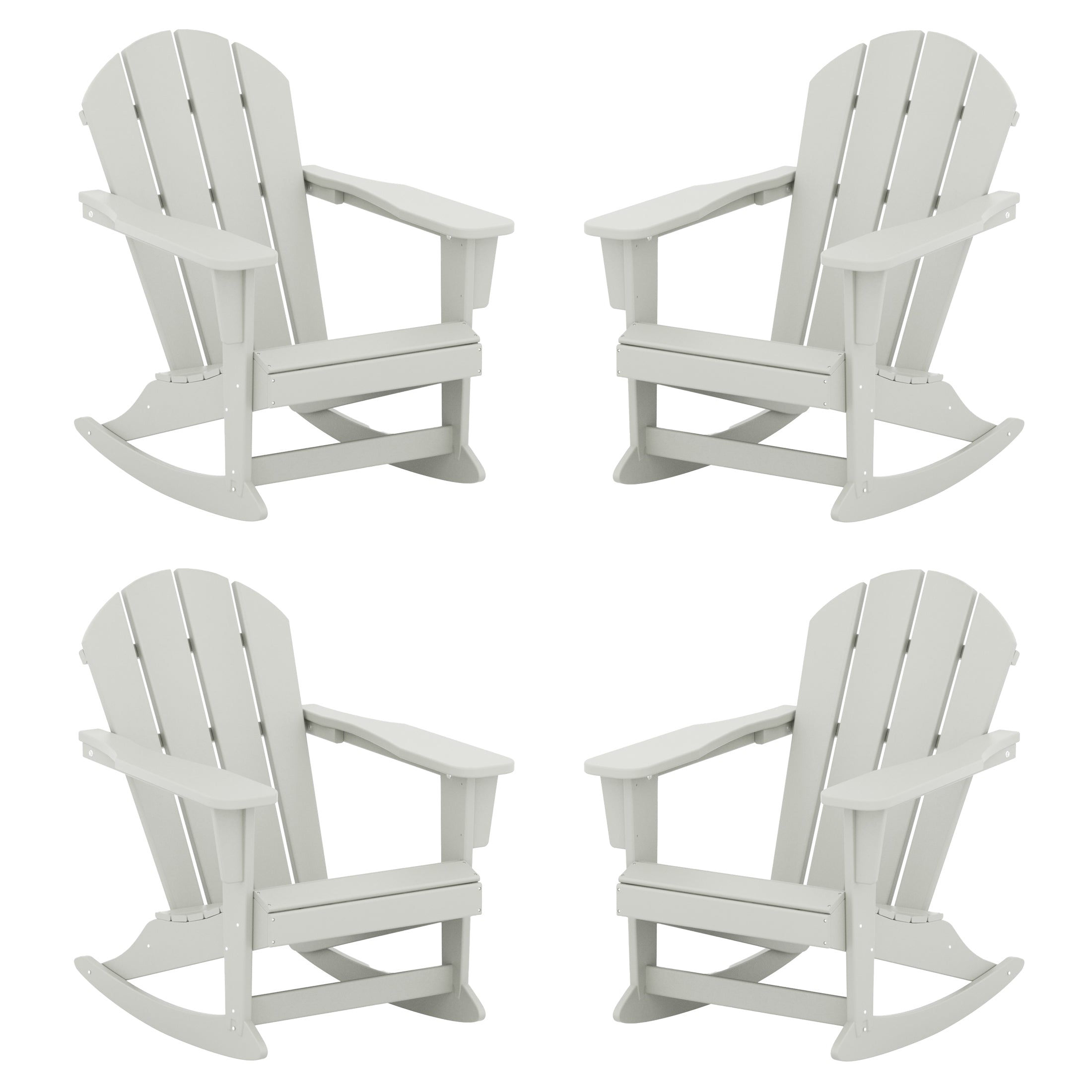  Westin Furniture Outdoor Rocking Poly Adirondack Chair, Set of 4 - Sand - Bonton