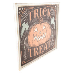 18.75" Trick or Treat Jack O Lantern Halloween Wall Sign