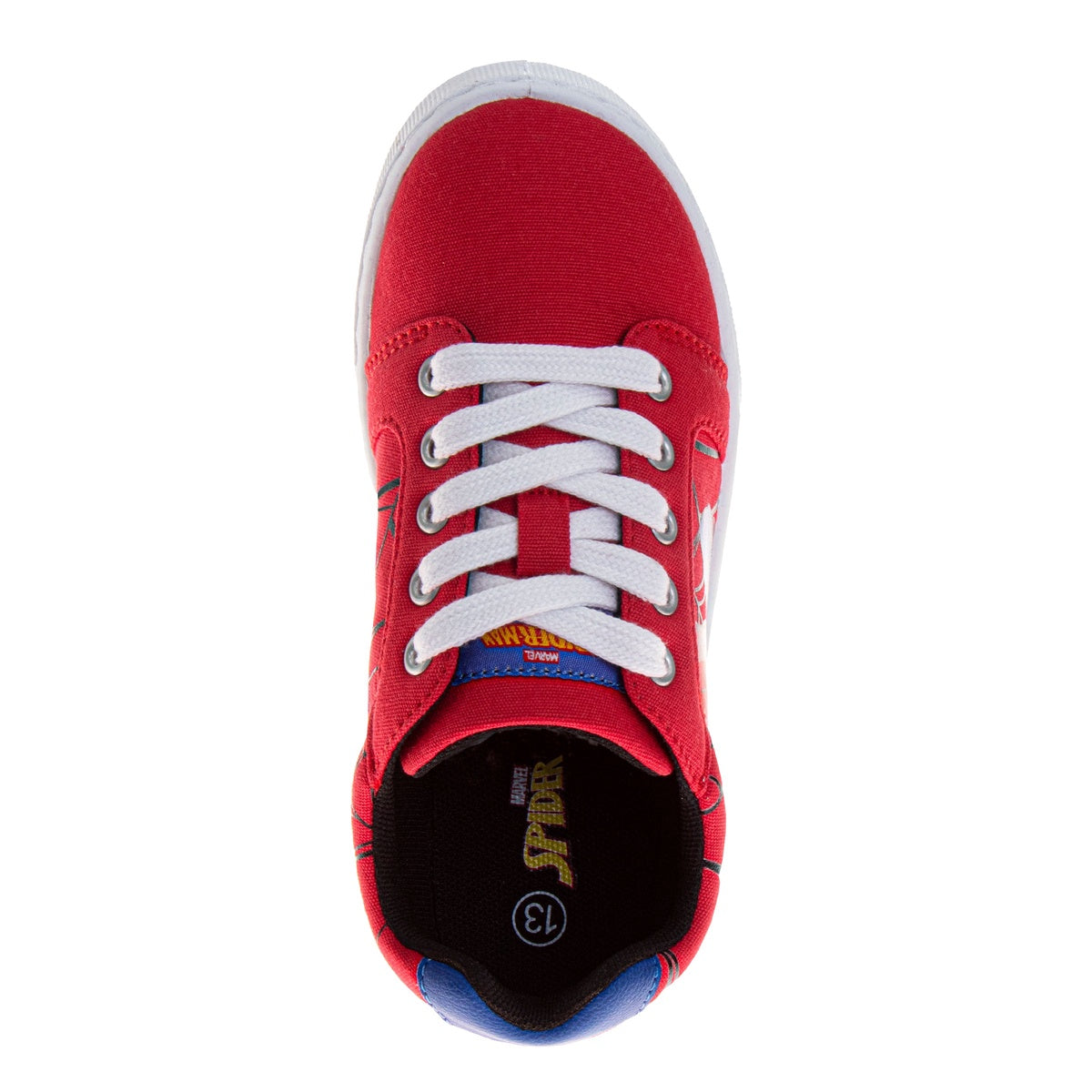  Josmo Marvel Spider-Man Boys Lace-Up Canvas Sneakers - 12 - Bonton