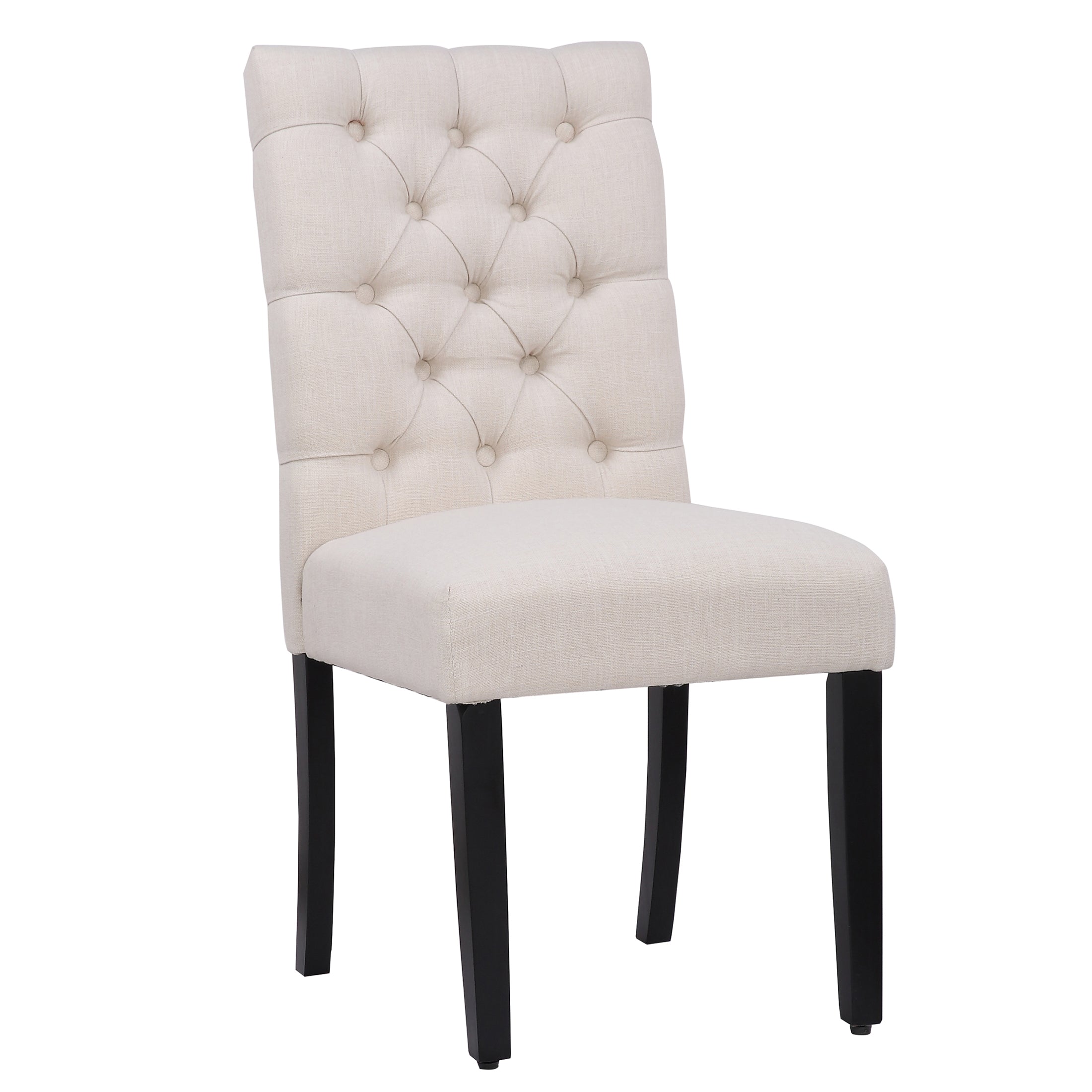  Westin Furniture Upholstered Button Tufted Dining Side Chair - Beige - Bonton