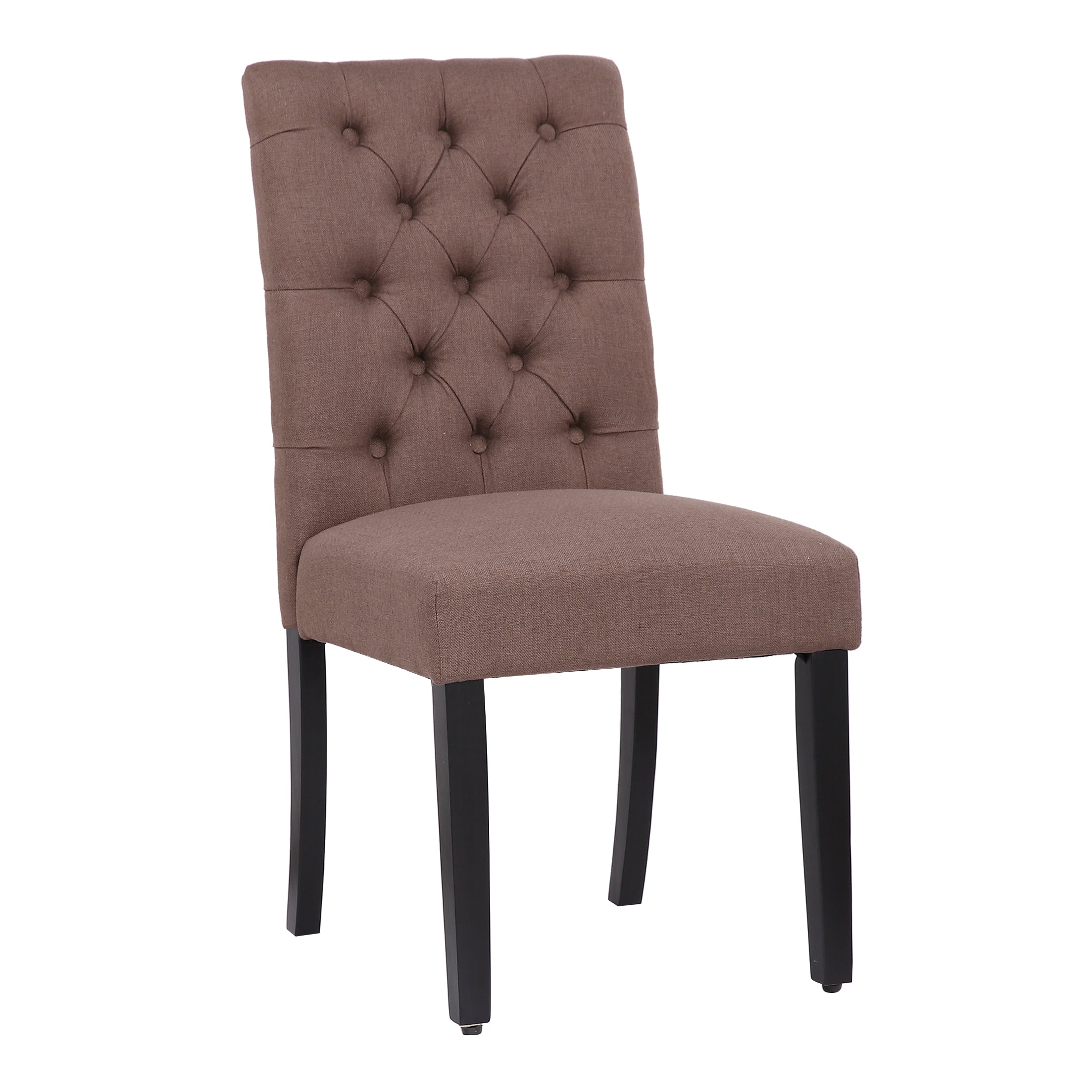  Westin Furniture Upholstered Button Tufted Dining Side Chair - Brown - Bonton