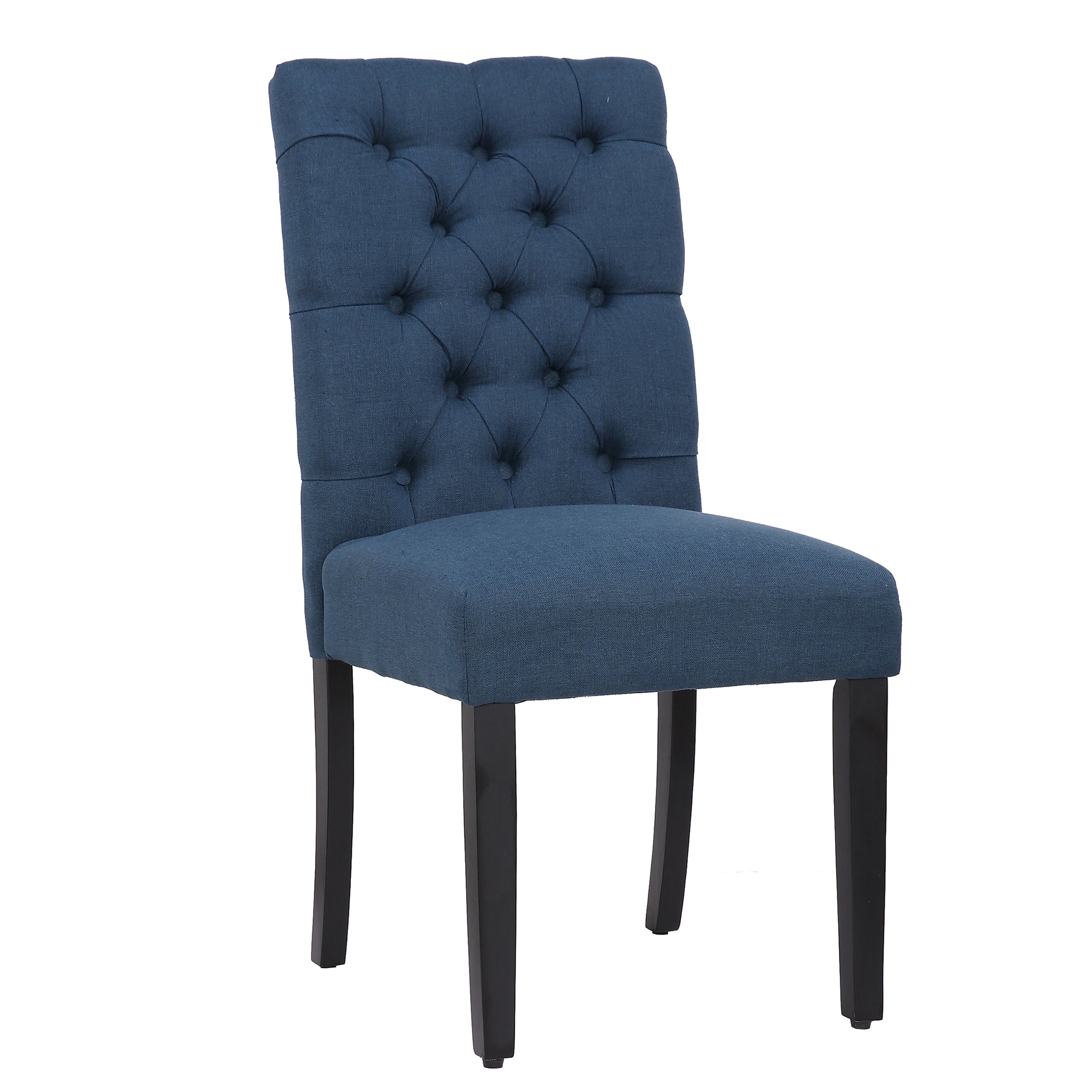  Westin Furniture Upholstered Button Tufted Dining Side Chair - Blue - Bonton