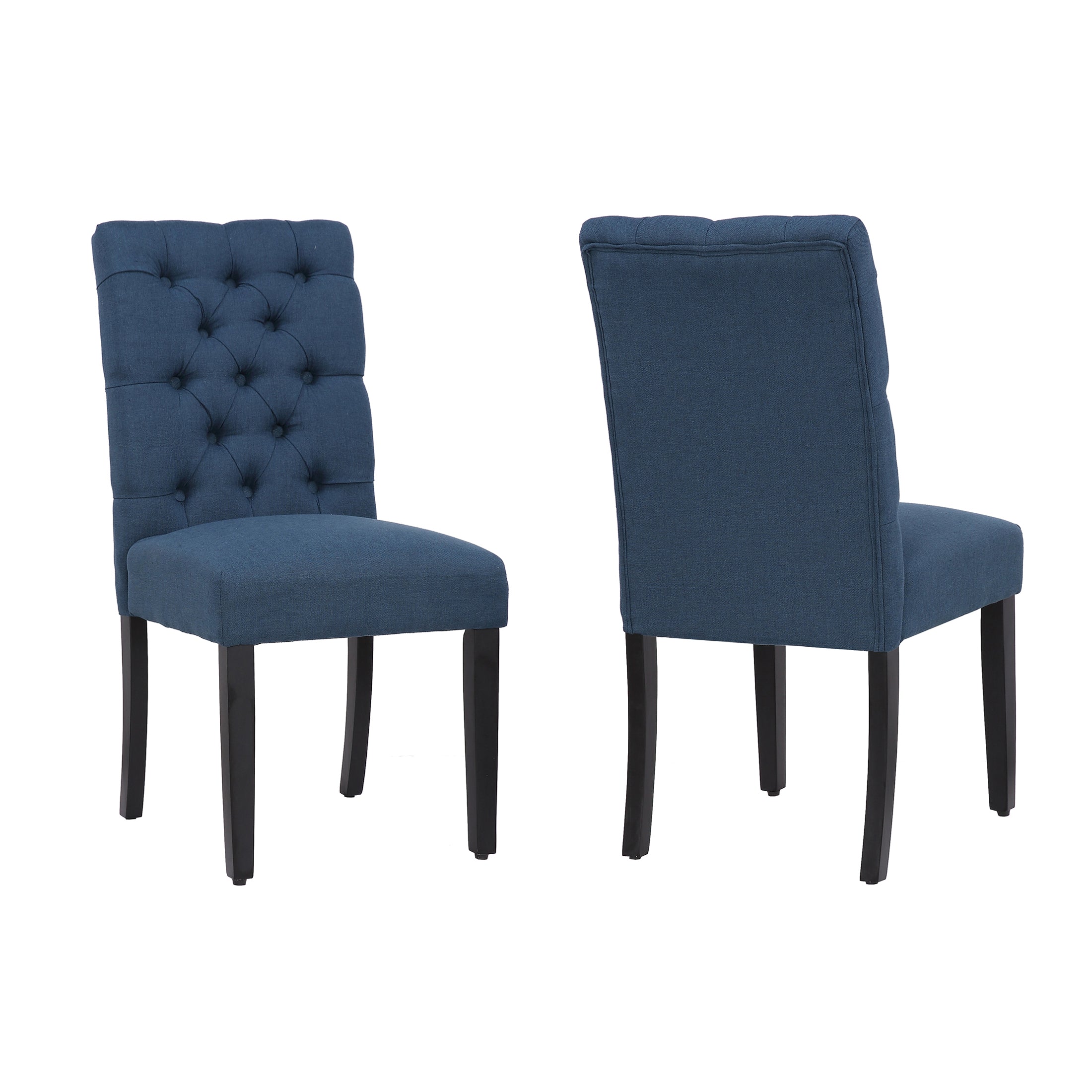  Westin Furniture Upholstered Button Tufted Dining Side Chair, Set of 2 - Blue - Bonton