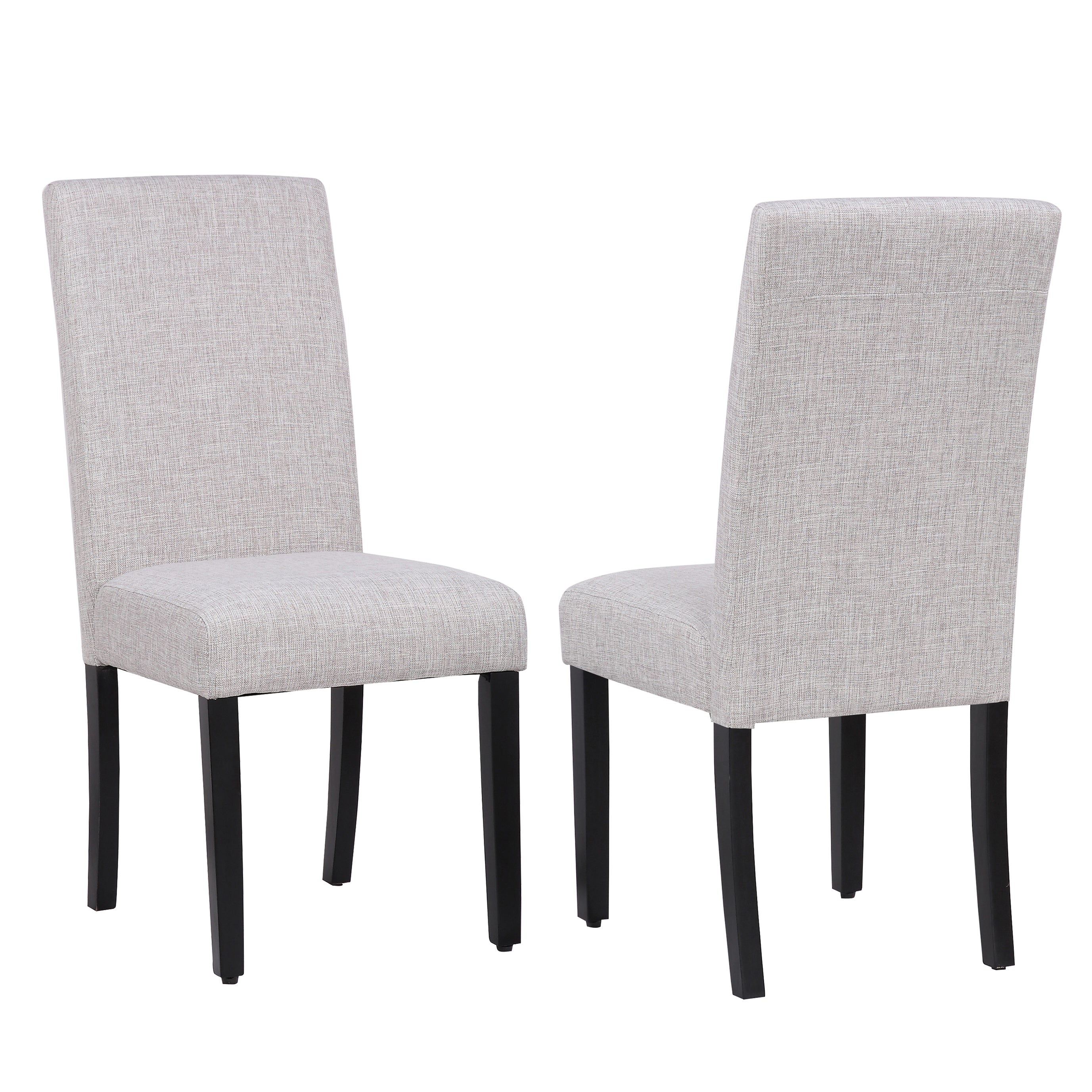  Westin Furniture Upholstered Linen Fabric Dining Side Chair, Set of 2 - Light Gray - Bonton