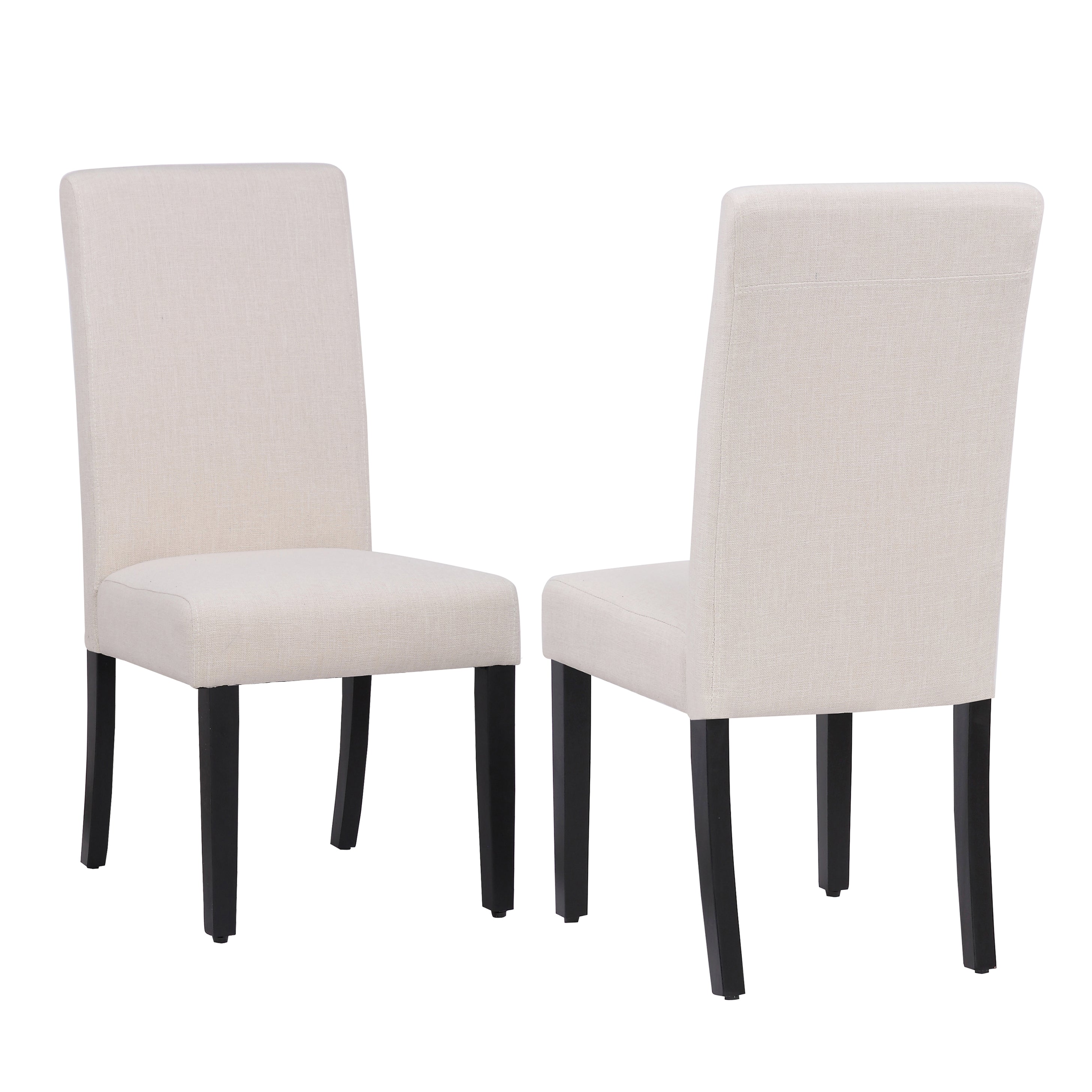  Westin Furniture Upholstered Linen Fabric Dining Side Chair, Set of 2 - Beige - Bonton