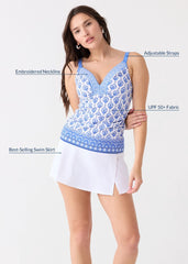 Palm Beach Embroidered Tankini Top