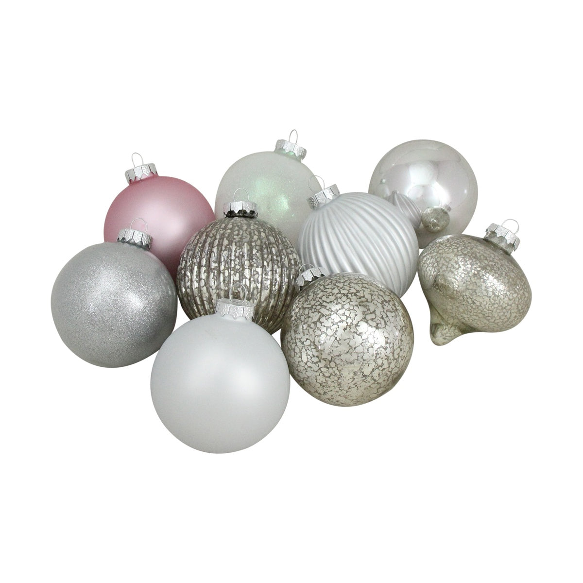  Northlight 3-Finish Glass Ball and Onion Christmas Ornaments - 3.75