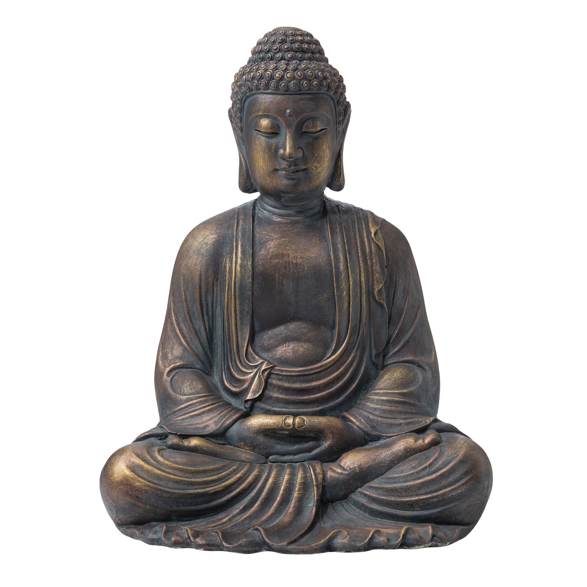  Glitzhome Meditating Buddha Statue - Brown - Bonton