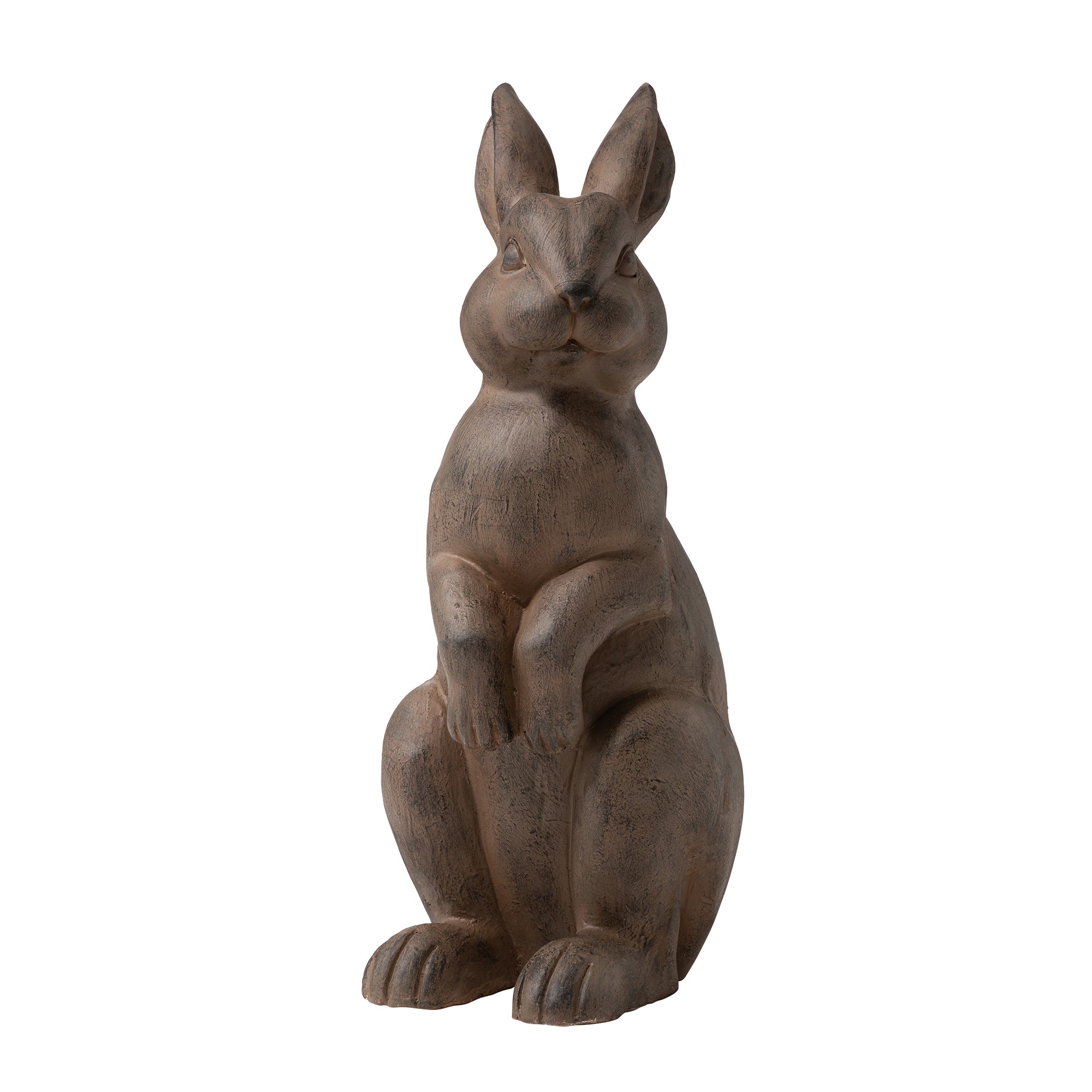  Glitzhome Standing Rabbit Statue - Brown - Bonton