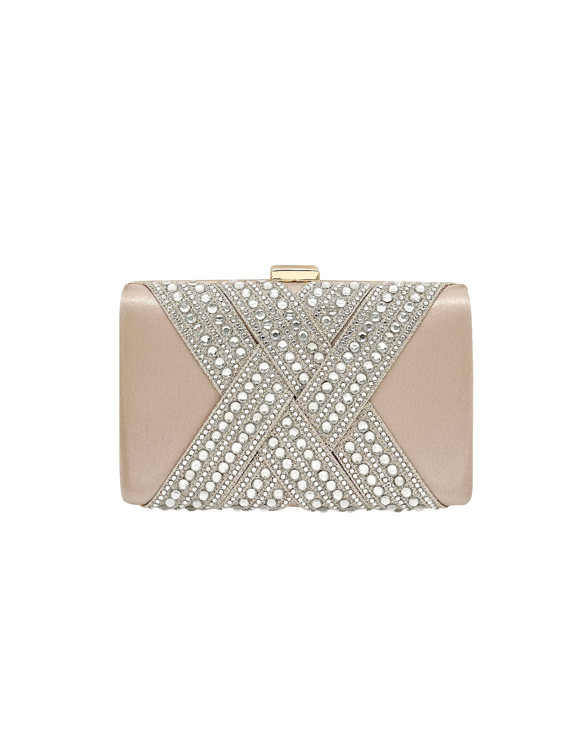  La Regale Criss Cross Flap Clutch - Champagne - Bonton