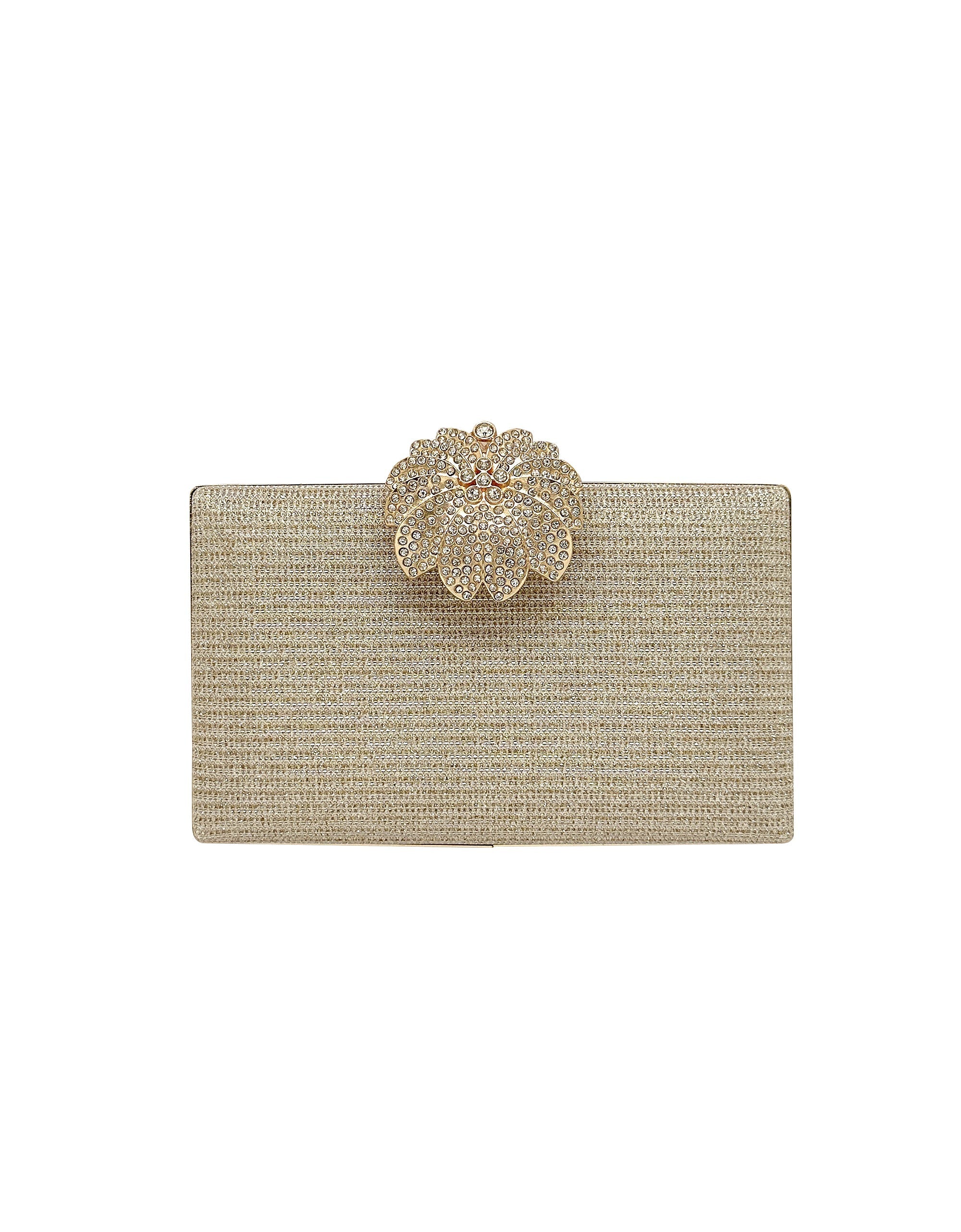  La Regale Sparkle Jacquard Floral Clasp - Gold - Bonton