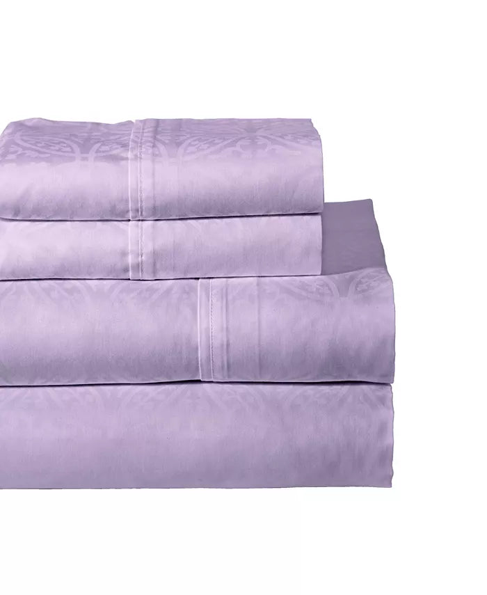  Pointehaven 300 Thread Count Tone on Tone Sheet Set - Lavender - Bonton