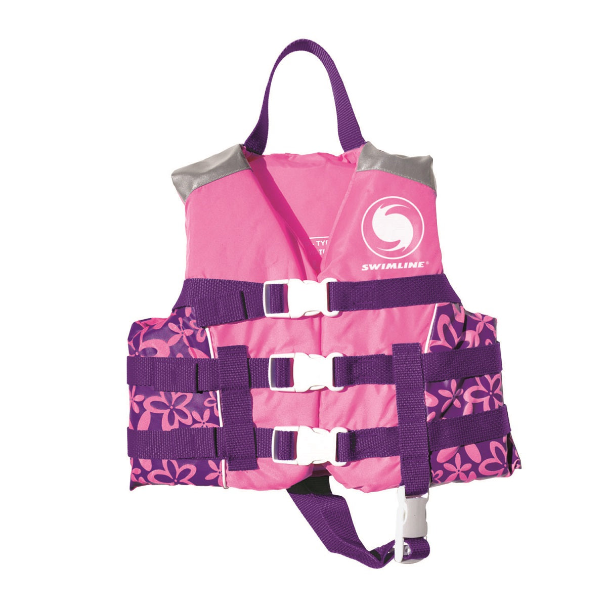  Swim Central Pink and Purple Floral Swimming Pool Vest Life Jacket - Up to 90lbs - Default Title - Bonton