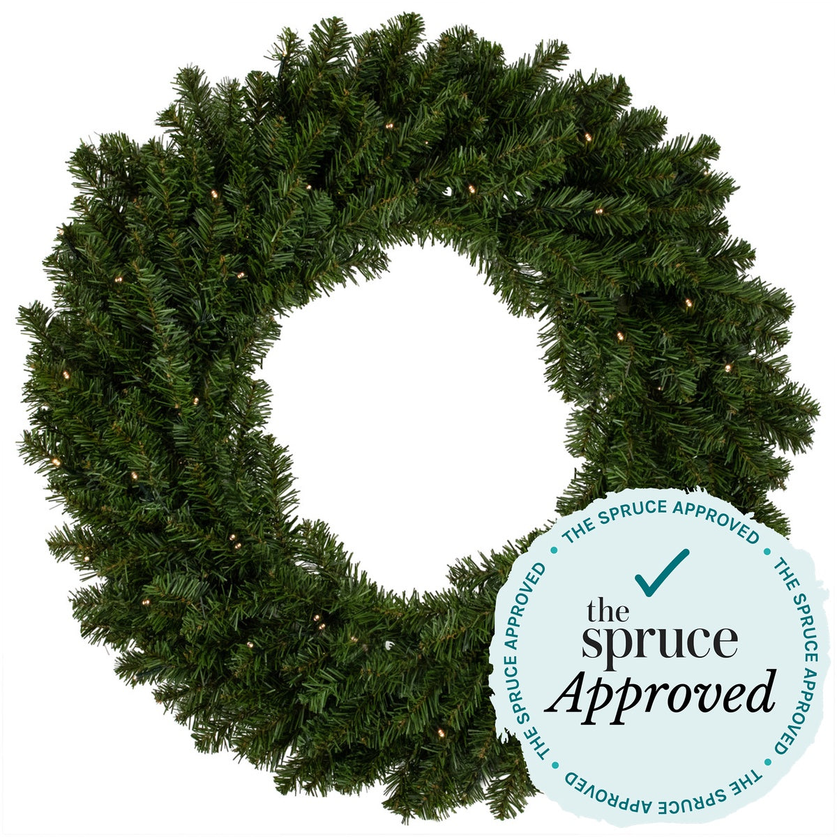  Northlight Pre-Lit Commercial Canadian Pine Artificial Christmas Wreath - 5' - Clear Lights - Default Title - Bonton