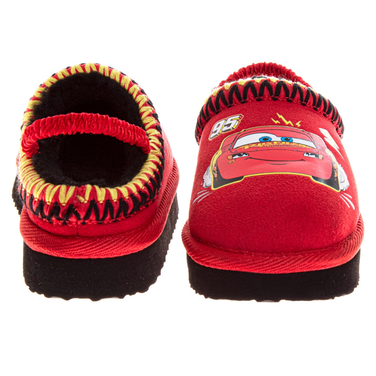  Josmo Disney Cars Snow Boys Slippers Lightning Mcqueen Boots Faux Fur Winter Mules Cozy Warm House Shoes (Toddlers) - 5-6 - Bonton
