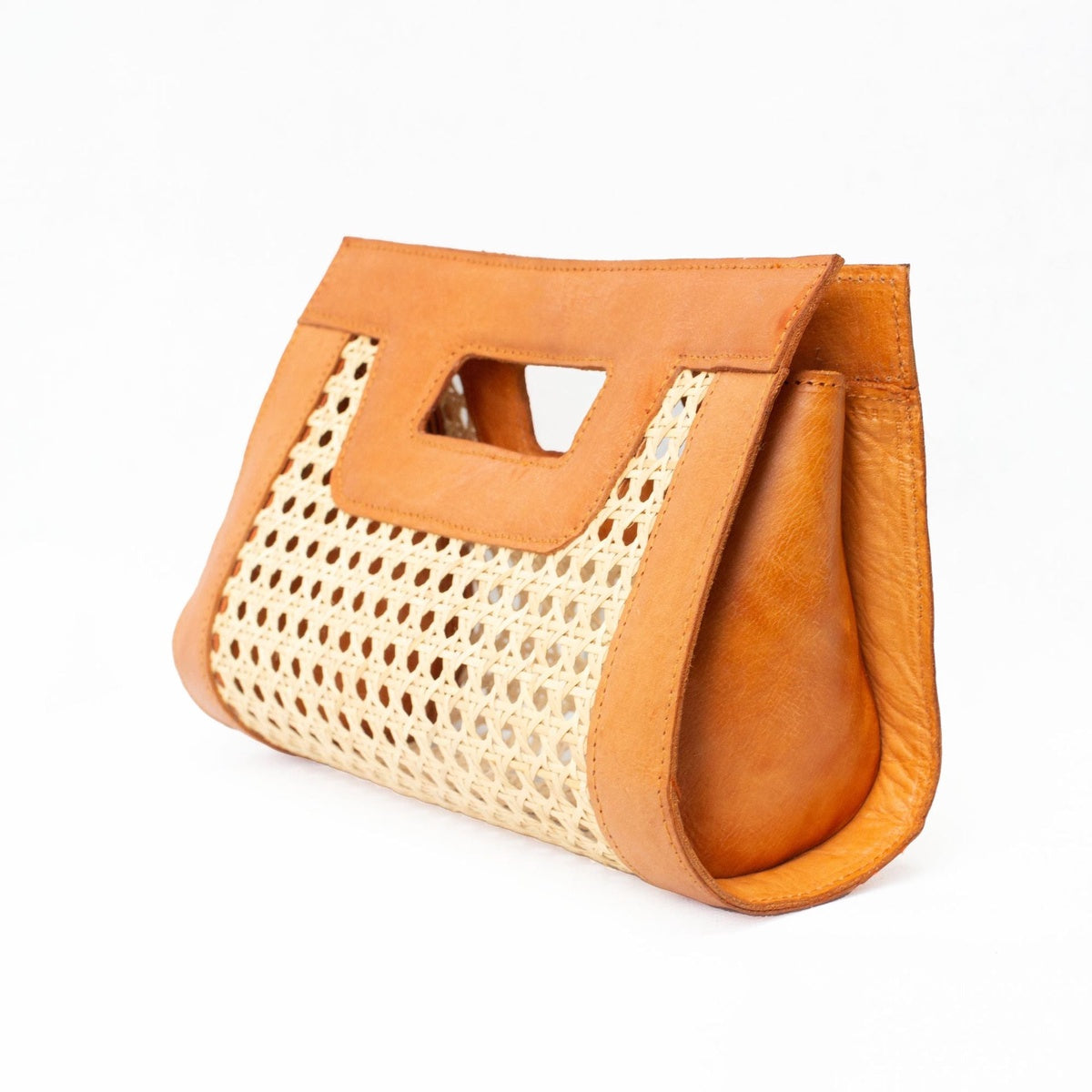  Jelavu Jelavu Venice Mini - Cane Leather Clutch - Tan - Bonton