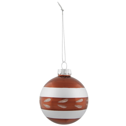 Glitter Striped Glass Christmas Ornaments - 2.75" (55 Mm) - Silver  Red and Green - 9ct