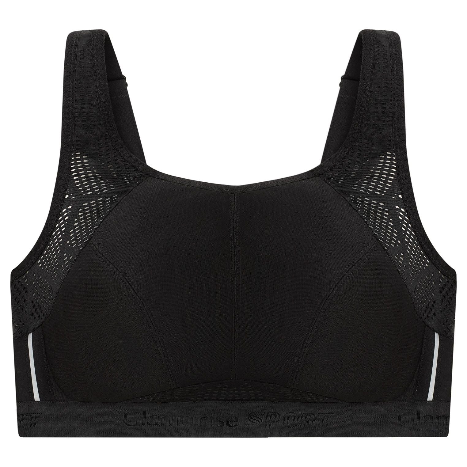  Glamorise No-Sweat Mesh Sports Bra - Black - Bonton