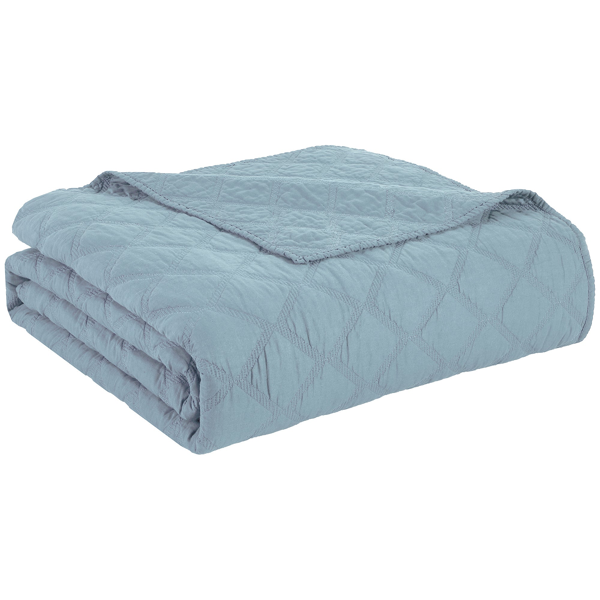  Anne Klein Diamond Quilt Set - Light Aqua - Bonton