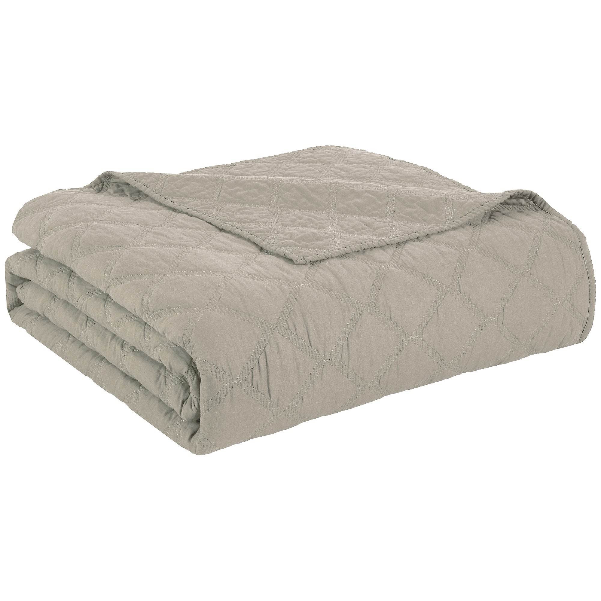  Anne Klein Diamond Quilt Set - Khaki - Bonton