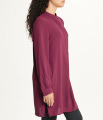 Long Sleeve Pop-Over Tunic With Covered Placket