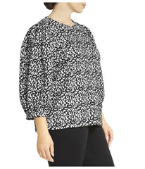 Plus Size Balloon Sleeve Jacquard Top