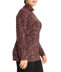 Plus Size Seamless Turtleneck, Printed ITY